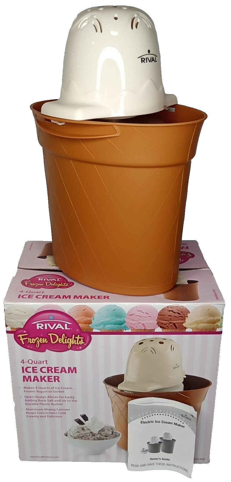 Vintage Y2K Era Rival Ice Cream Maker With Original Box 4 Quart New Arrival
