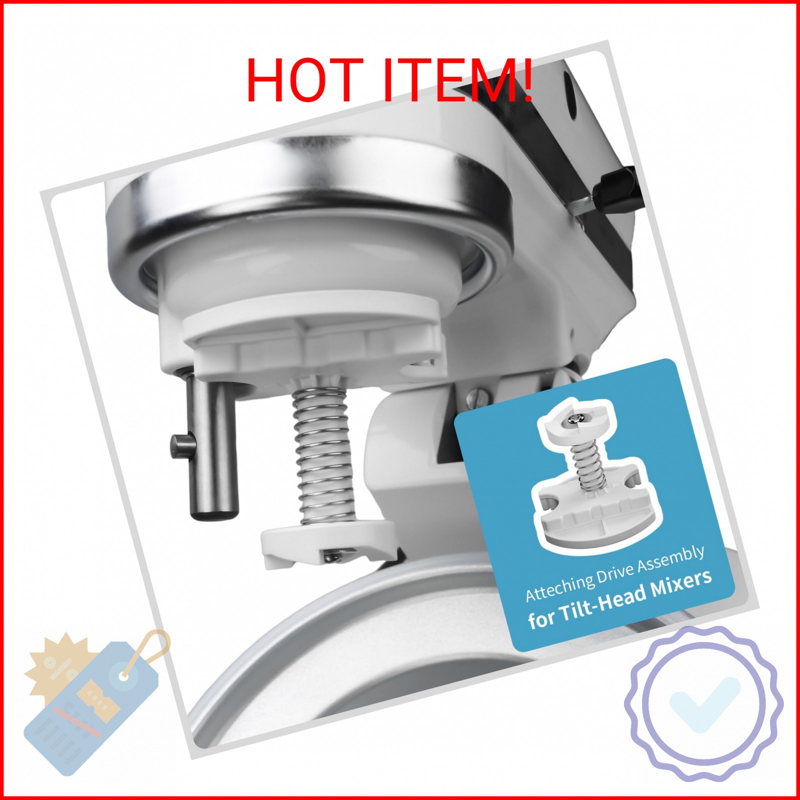 Ice Cream Maker Parts for KitchenAid, Ice Cream Drive Attachment, Fits KitchenAi