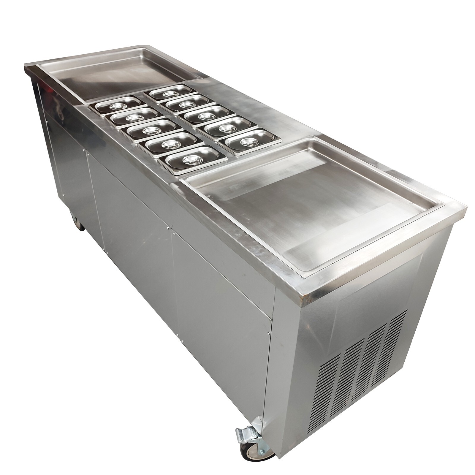 Stainless Steel Ice Cream & Frozen Yoghurt Maker 17.72 inch Double Square Plate