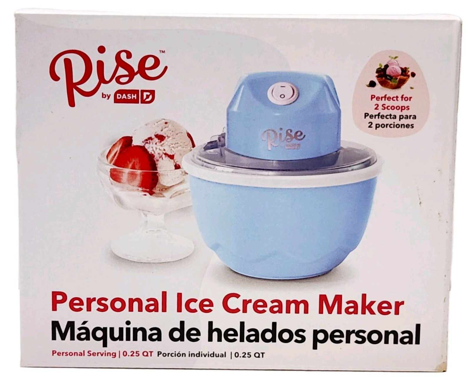 Rise by Dash Blue Small 0.25 qt Ice Cream Maker 6.1” H X 6.3” W X 6.3” L Blue