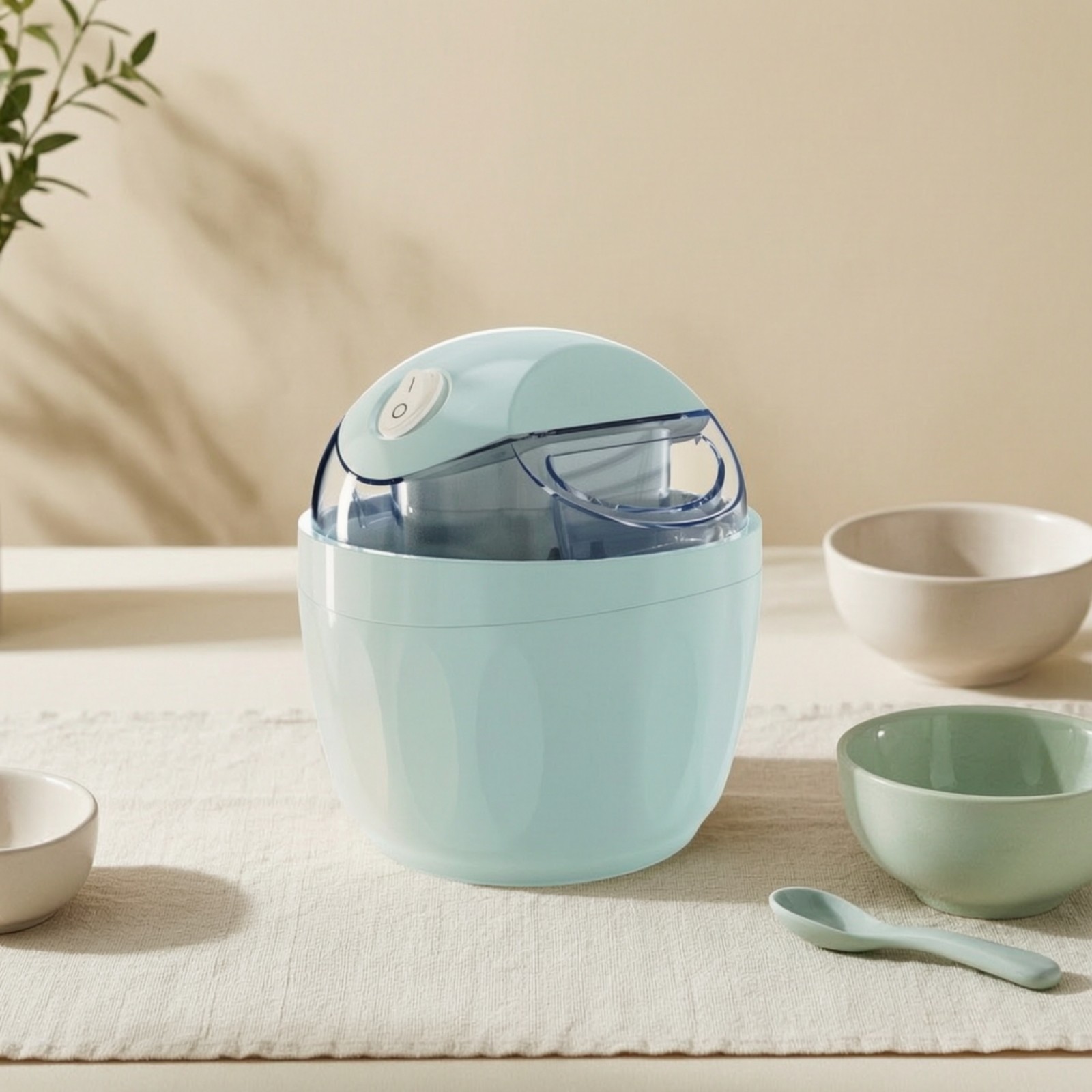 Ice Cream Maker Mini Ice Cream Machine One-Button for Home