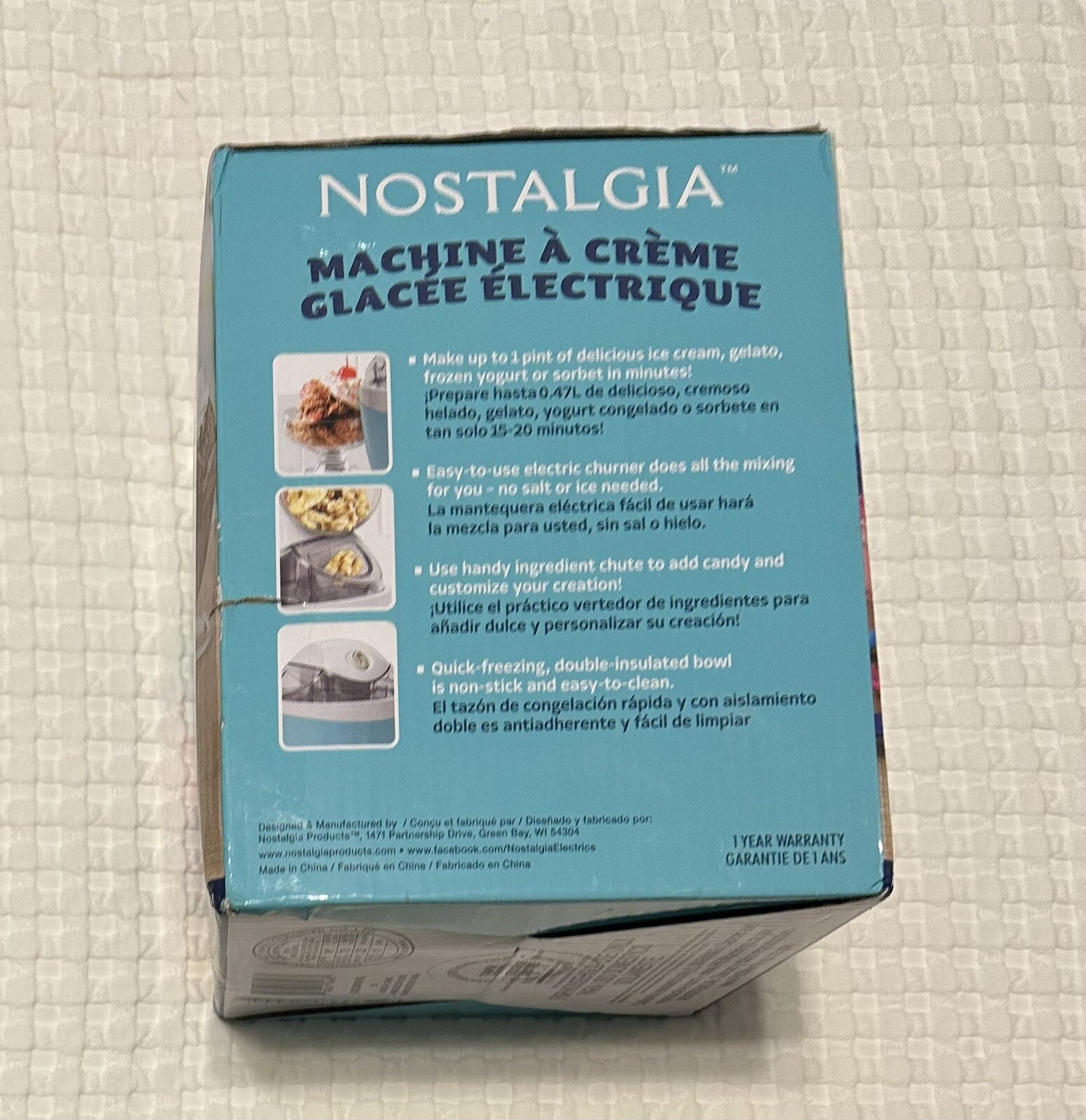 Nostalgia Electric Ice Cream Maker Gelato Frozen Yogurt or Sorbet Churner C2111.