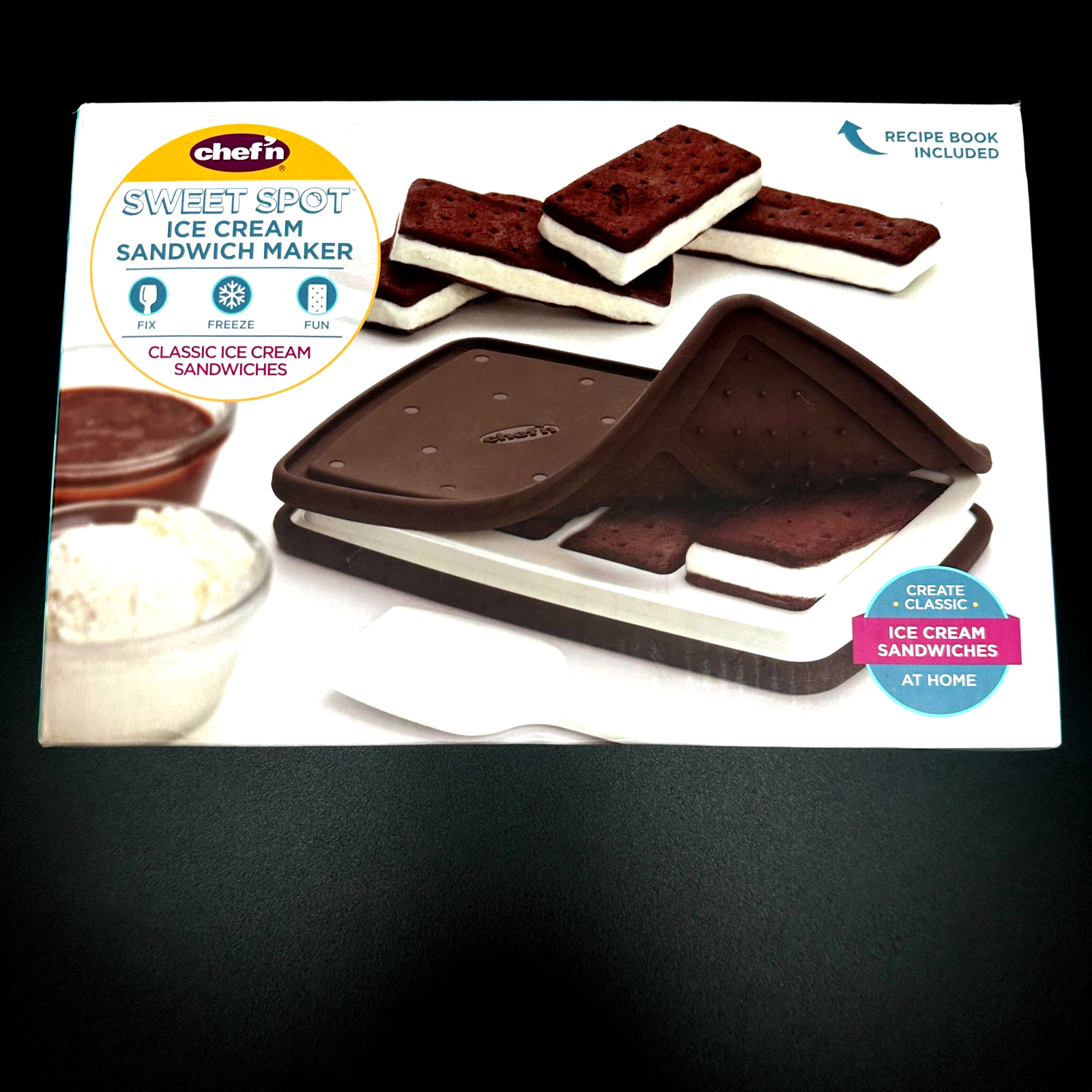 Chef’n Sweet Spot Ice Cream Sandwich Maker Brand New Recipe Book Included