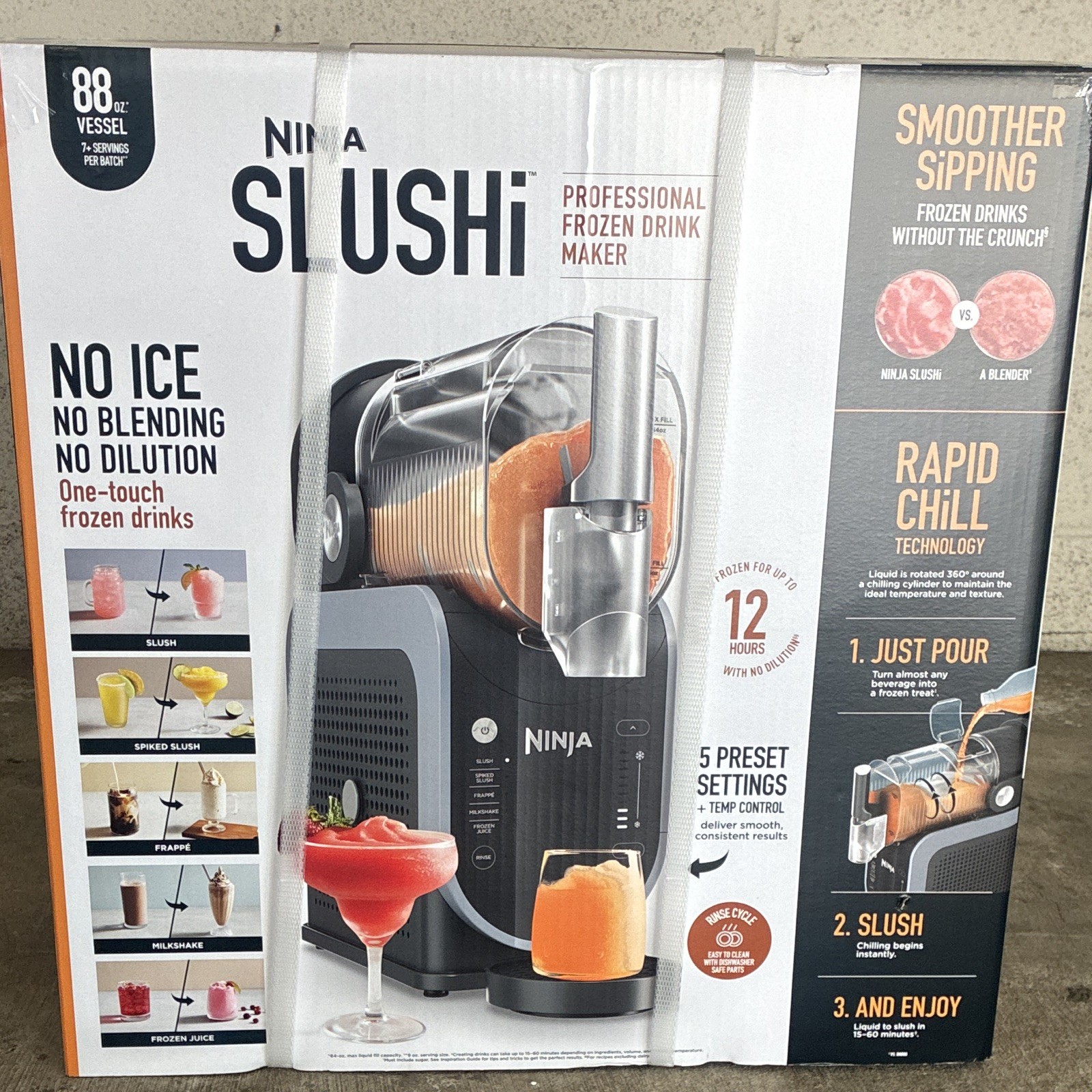 Ninja Slushi Frozen Drink Maker RapidChill FS301 Y9 2.5 Qt 300W 120V