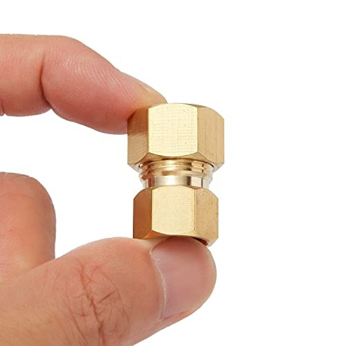 2PCS LF Brass 3/8″OD Male Compression to 1/4Inch 2pcs 3/8″Male ODX1/4″Female OD