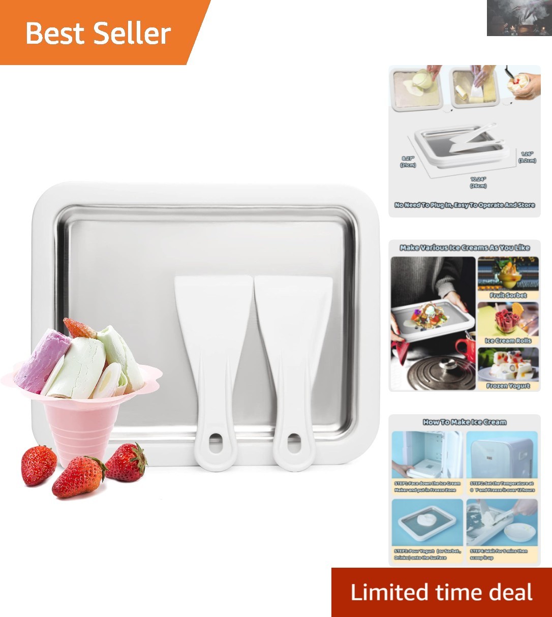 Instant Ice Cream Maker for Soft Serve, Yogurt & Sorbet – Perfect for Families