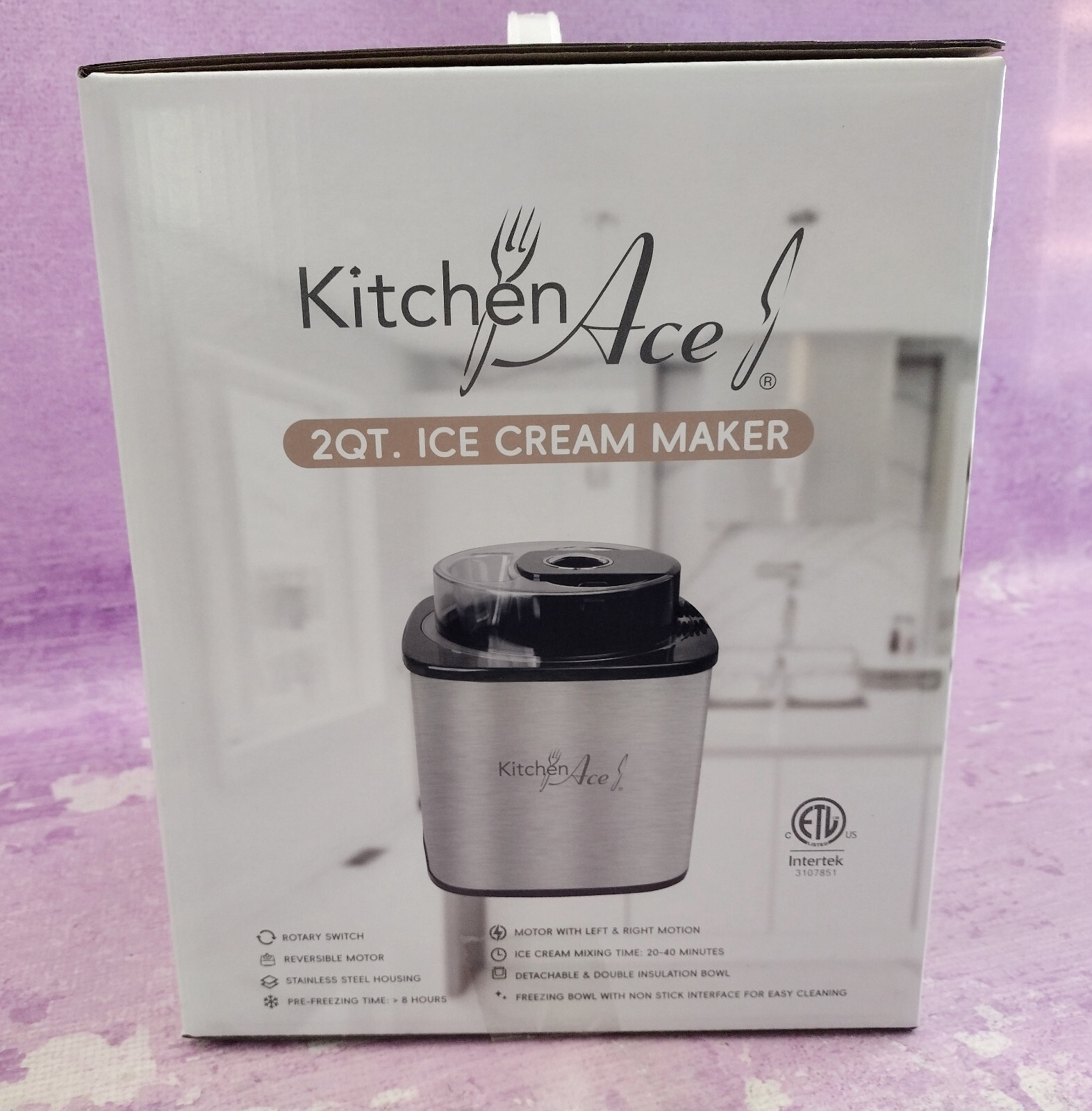 Ice Cream Maker 2 Quart Frozen Yogurt Dessert Kitchen Aces Stainless NEW IN BOX