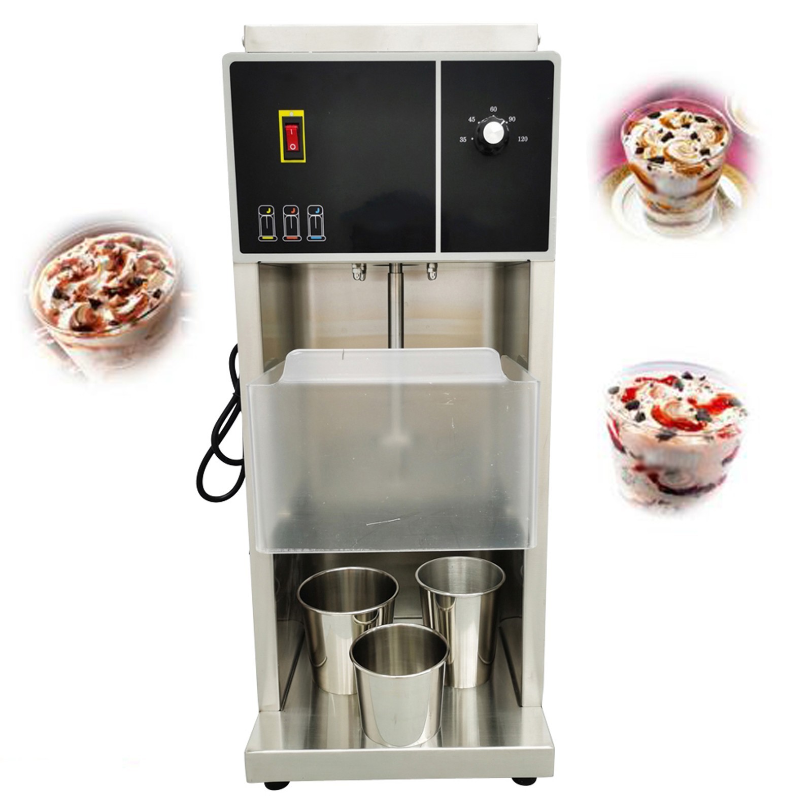110V Auto Ice Cream Blender Machine Electric Ice Cream Mixer Shaker Blender