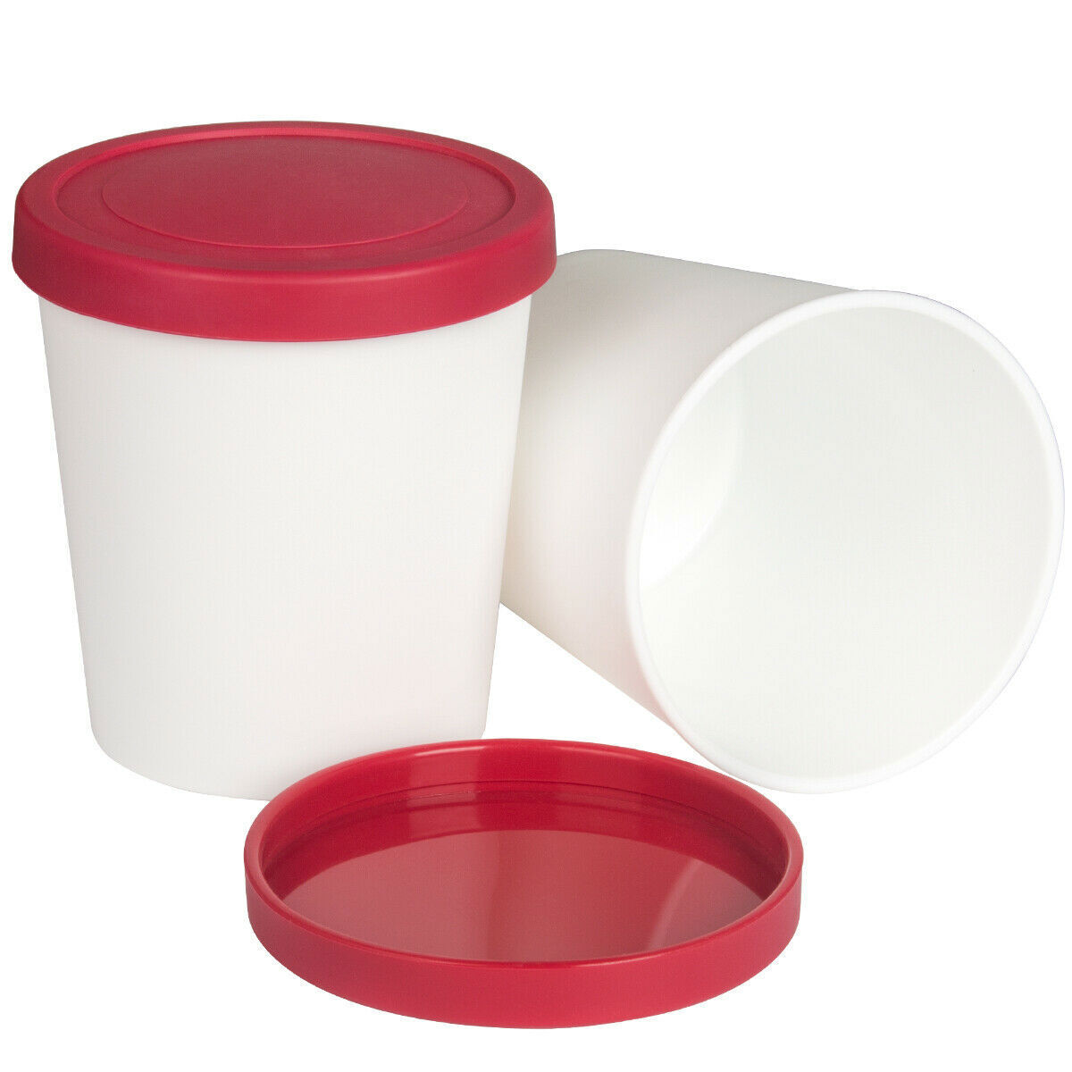 2PCS Ice Cream Containers Yogurt Sorbet Freezer Storage Tubs Reusable Container
