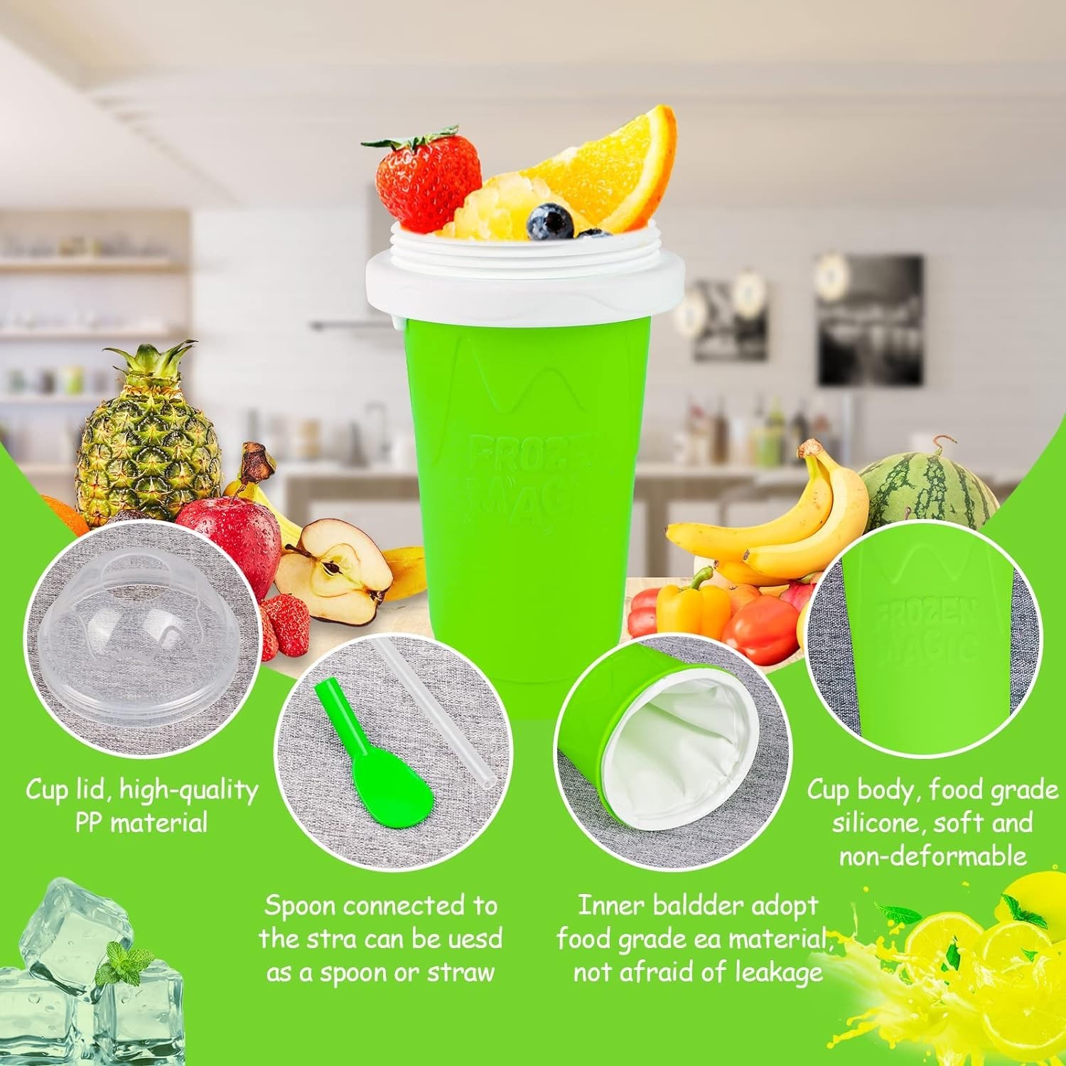 Quick Freeze Magic Slushy Maker Cup – Perfect for Homemade Sorbets & Shakes