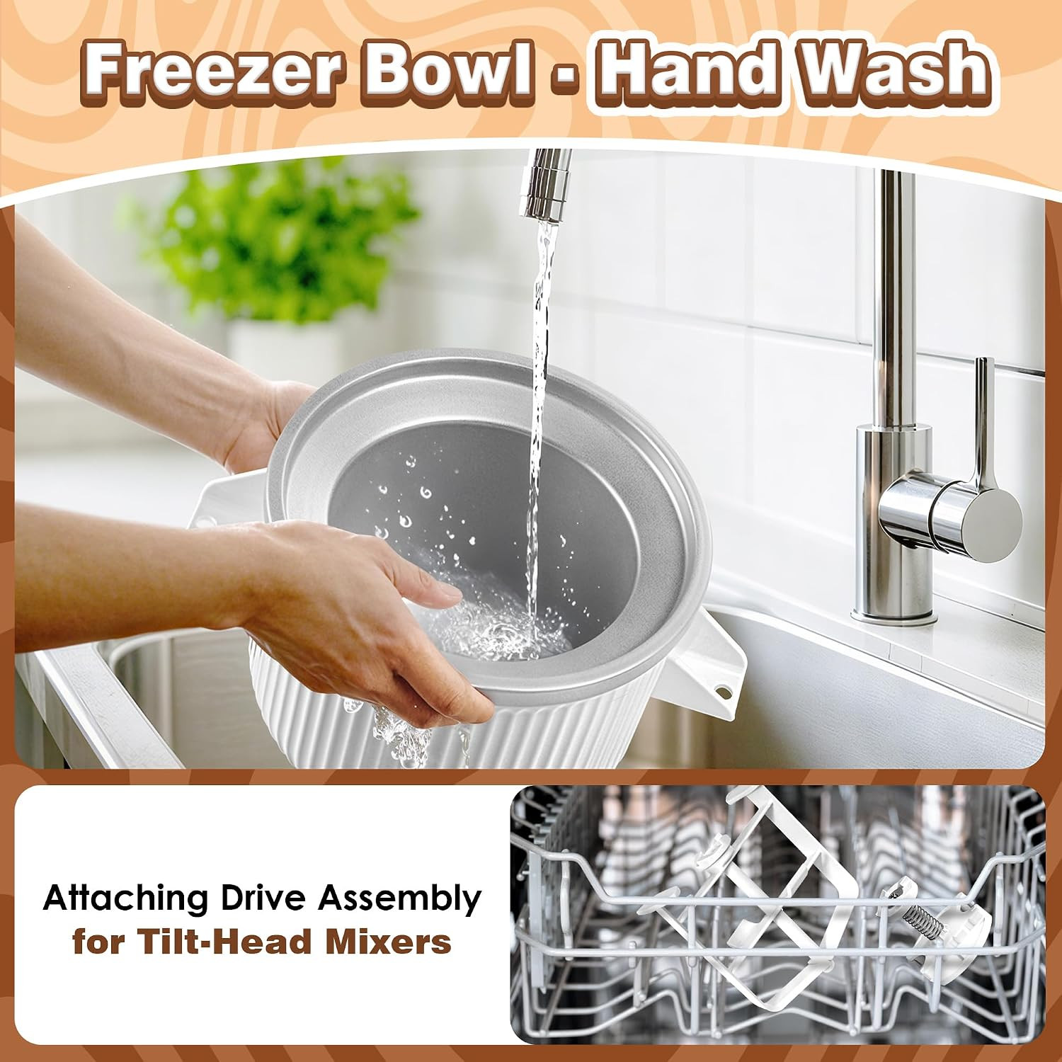 Ice Cream Maker Attachment for Kitchenaid Stand Mixer, Compatible with Kitchenai