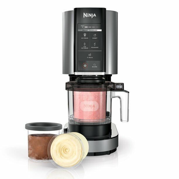 NINJA Creami 7-in-1 Ice Cream Maker 5 pints & lids NC301HSL NIB Silver