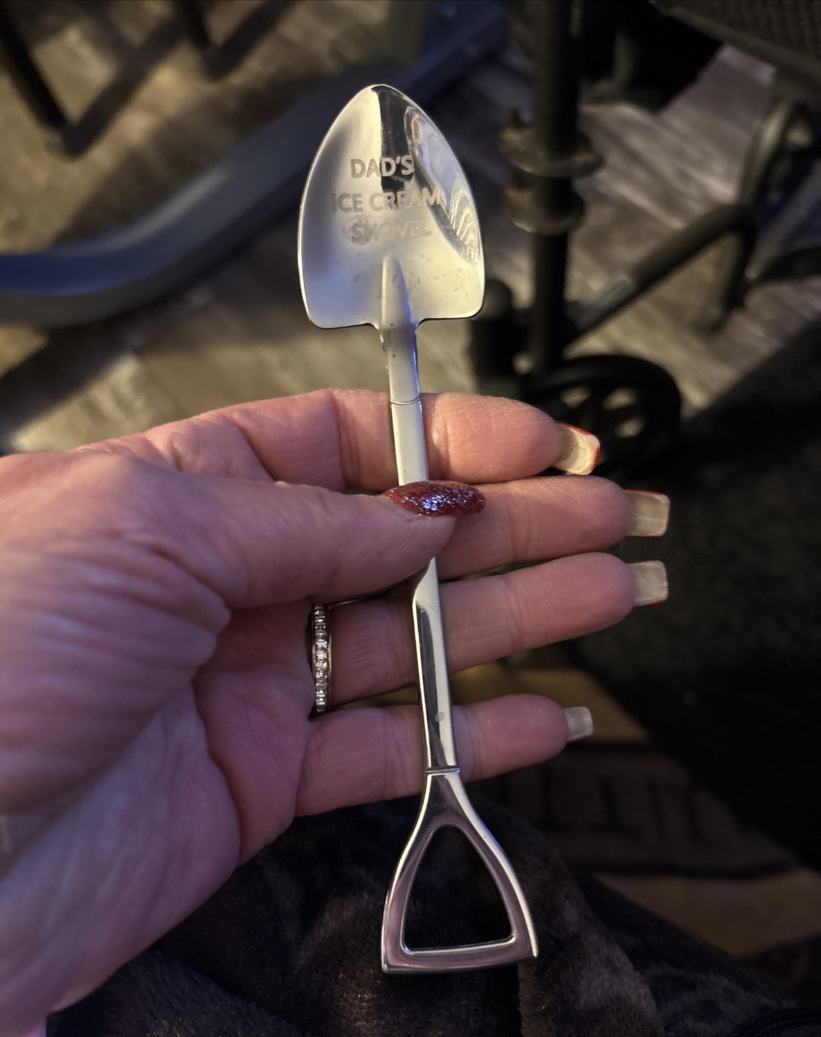 Dad’s Ice Cream Shovel, Silver, Stainless Steel, 1 Spoon, Food-safe, Silver