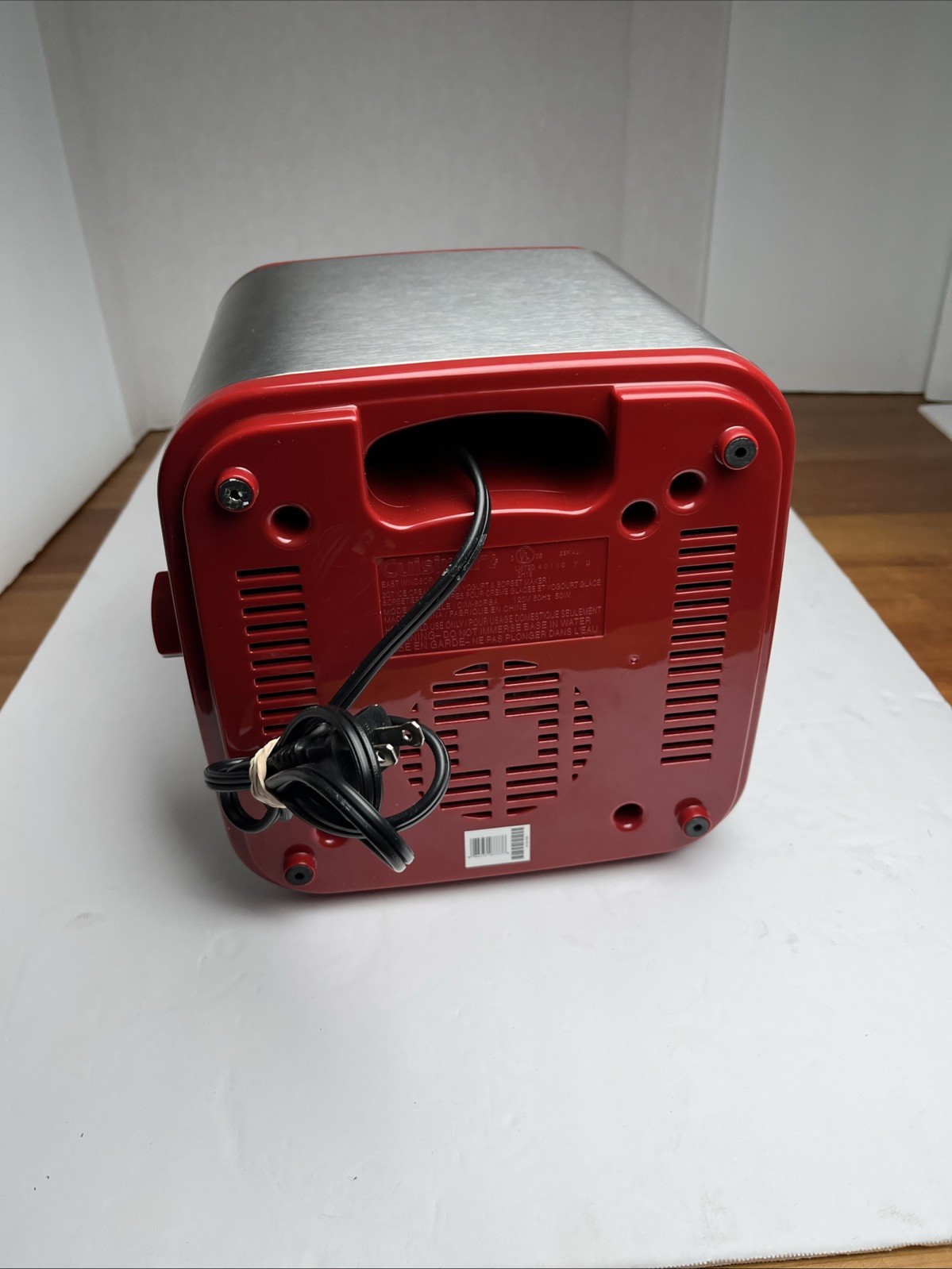 Cuisinart 2Qt Ice Cream Maker CIM-60rsa RARE RED VERSION Base Only TESTED/WORKS