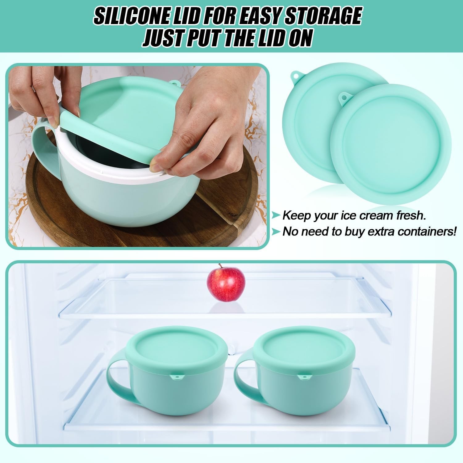 2 PCS SILICONE LID FOR DASH MY MUG Heat Resistant Reusable Silicone Bowl Cover