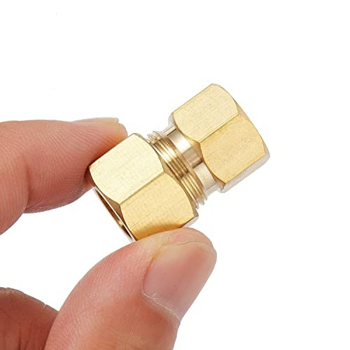 2PCS LF Brass 3/8″OD Male Compression to 1/4Inch 2pcs 3/8″Male ODX1/4″Female OD