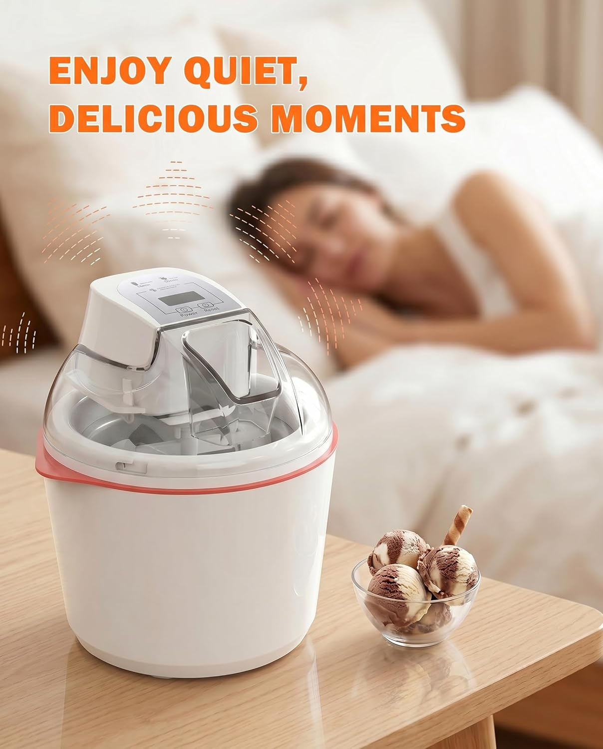 Ice Cream Maker, 1.6 Quarts Ice Cream, Gelato, Sorbet, Milkshakes, Frozen Yogurt