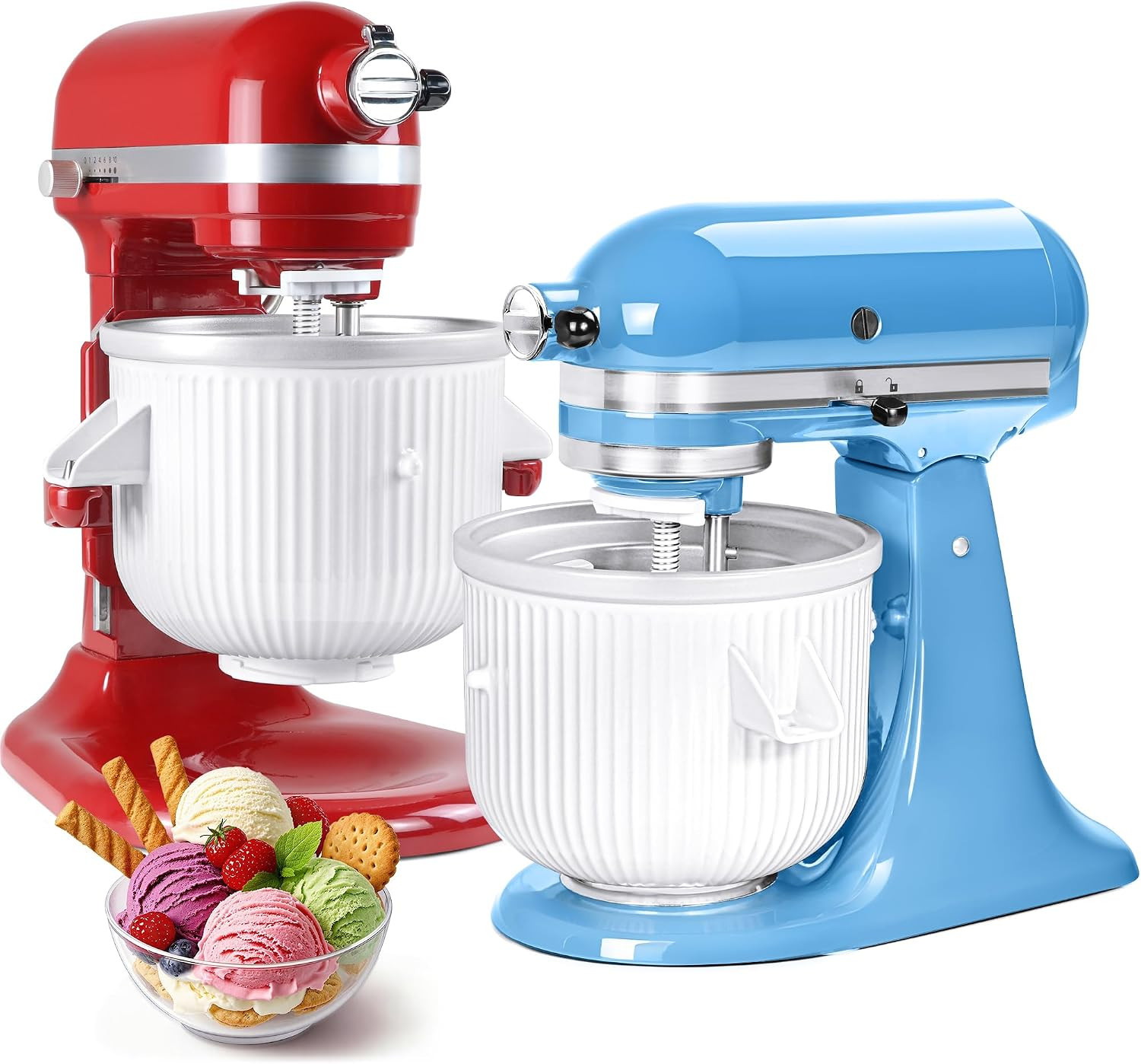 Ice Cream Maker Attachment for Kitchenaid Stand Mixer, Compatible with Kitchenai