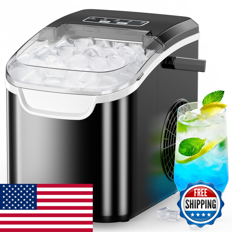 Cowsar Ice Maker Countertop Portable Ice Machine Self-Cleaning 26.5 Lbs/24Hrs 8