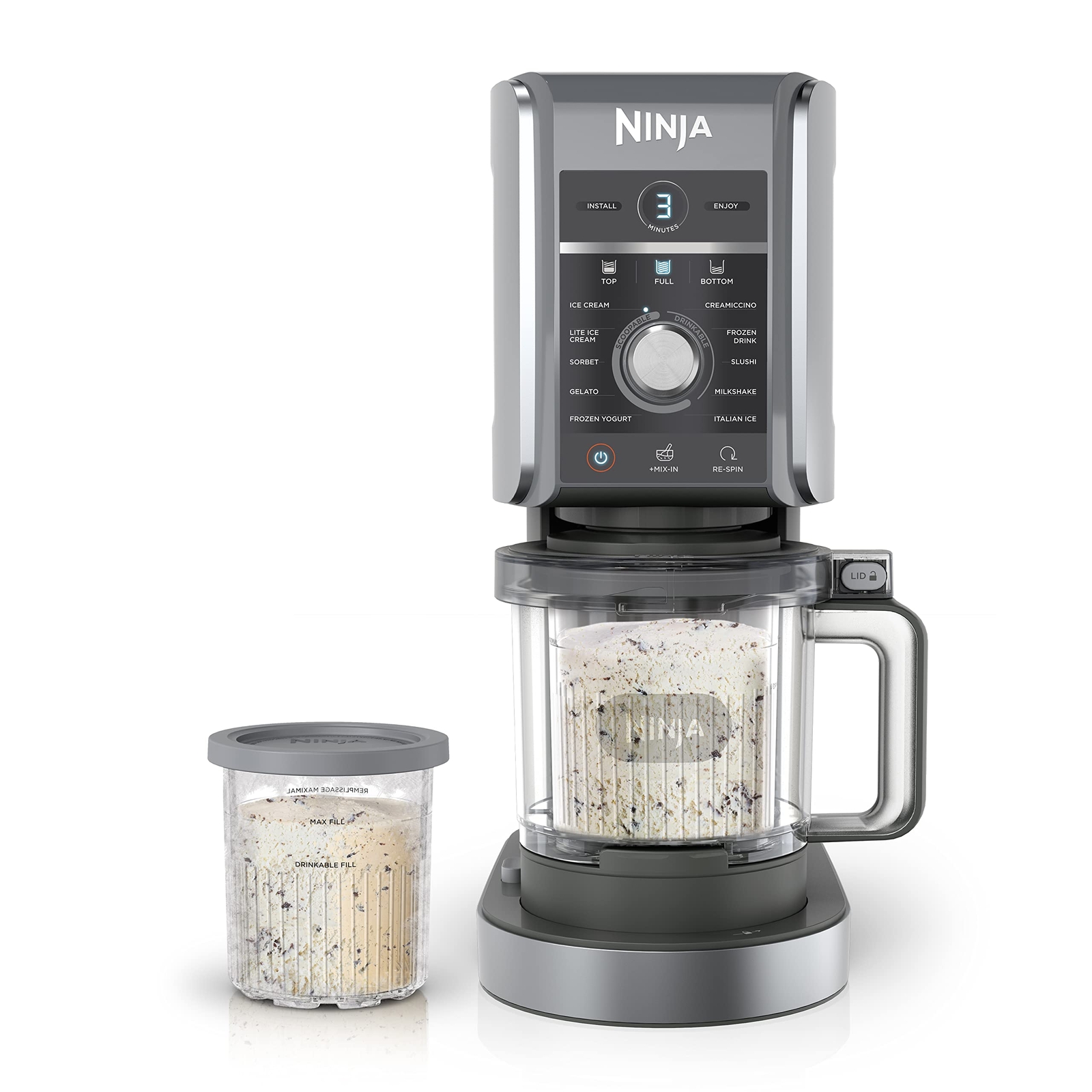 Ninja NC501 CREAMi Deluxe 11-in-1 Ice Cream & Frozen Treat Maker for Ice Crea…