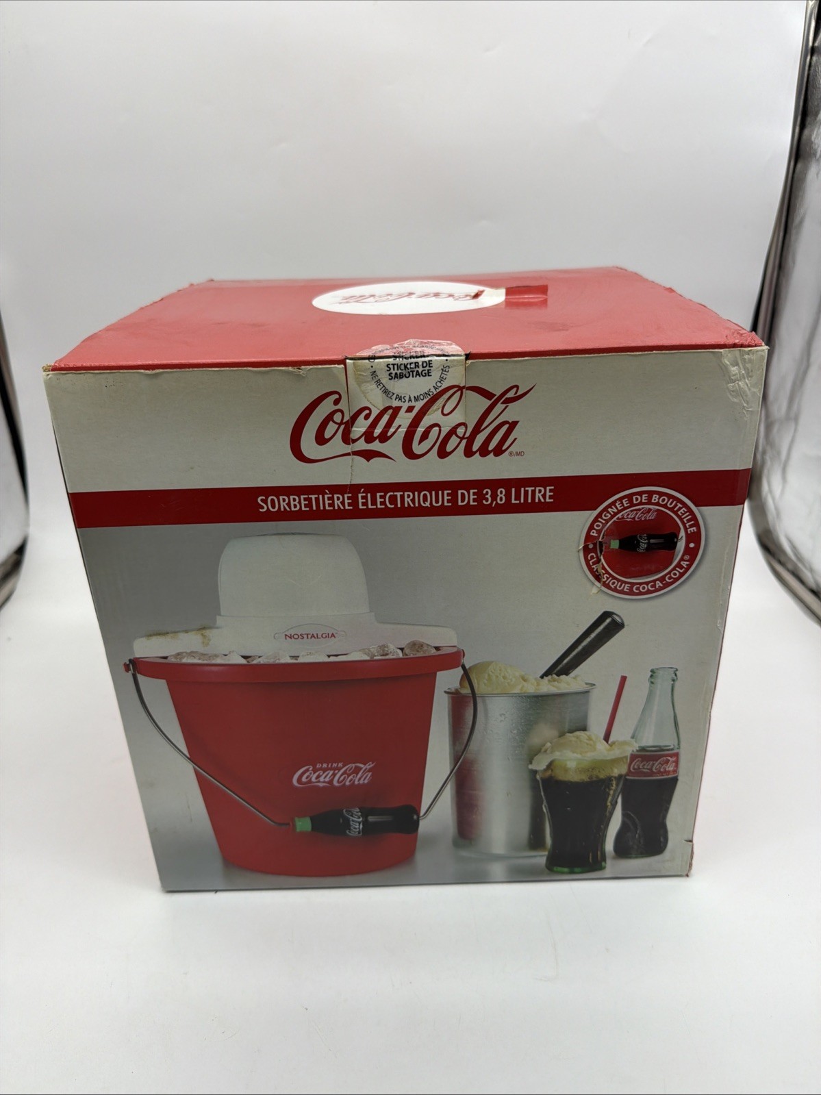 Nostalgia COCA COLA 4-Quart Electric Ice Cream Maker Electric Retro NEW