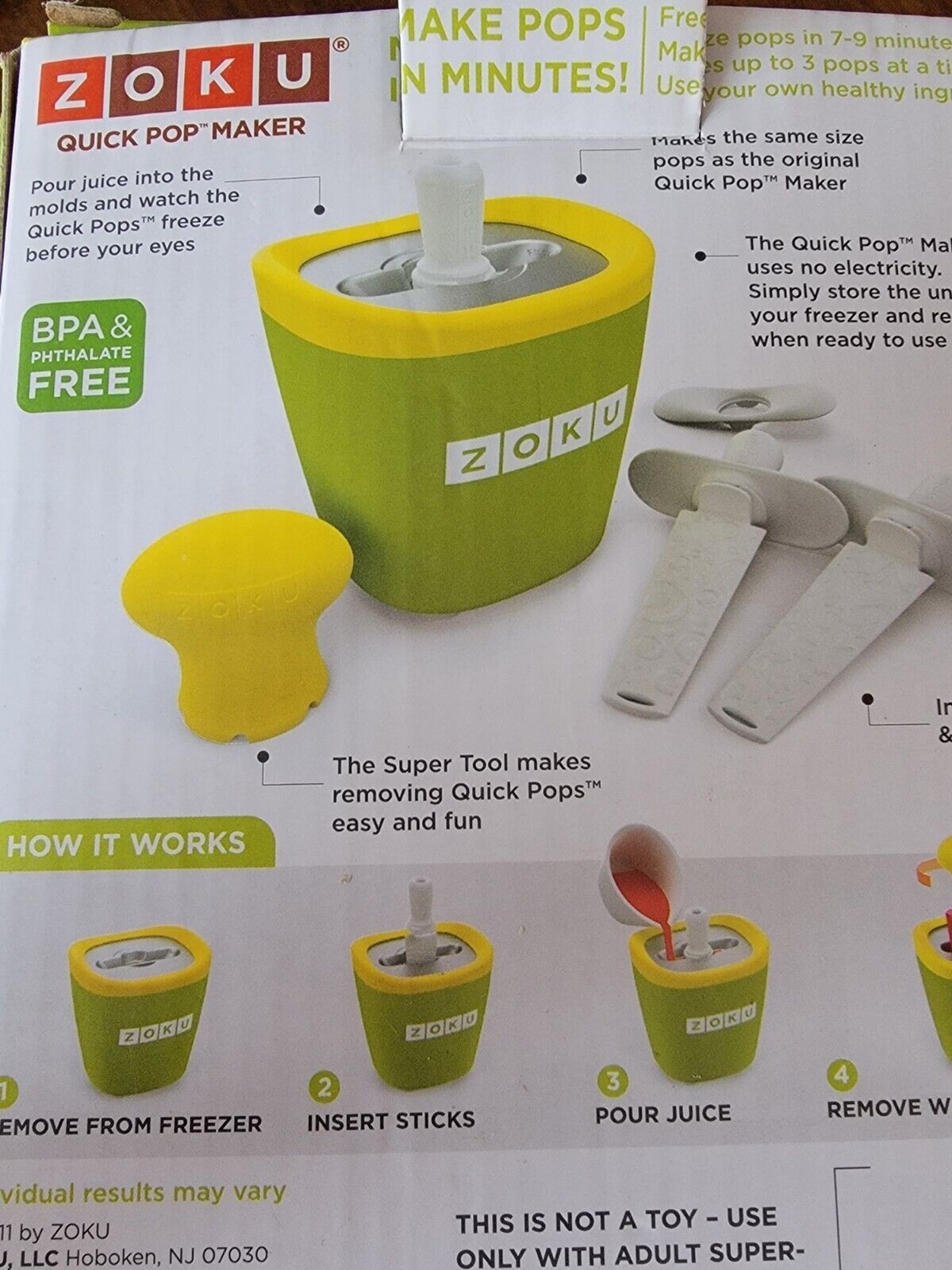Zoku Single Quick Pop Maker, Make Popsicles in as Little as 7 Minutes, Orange