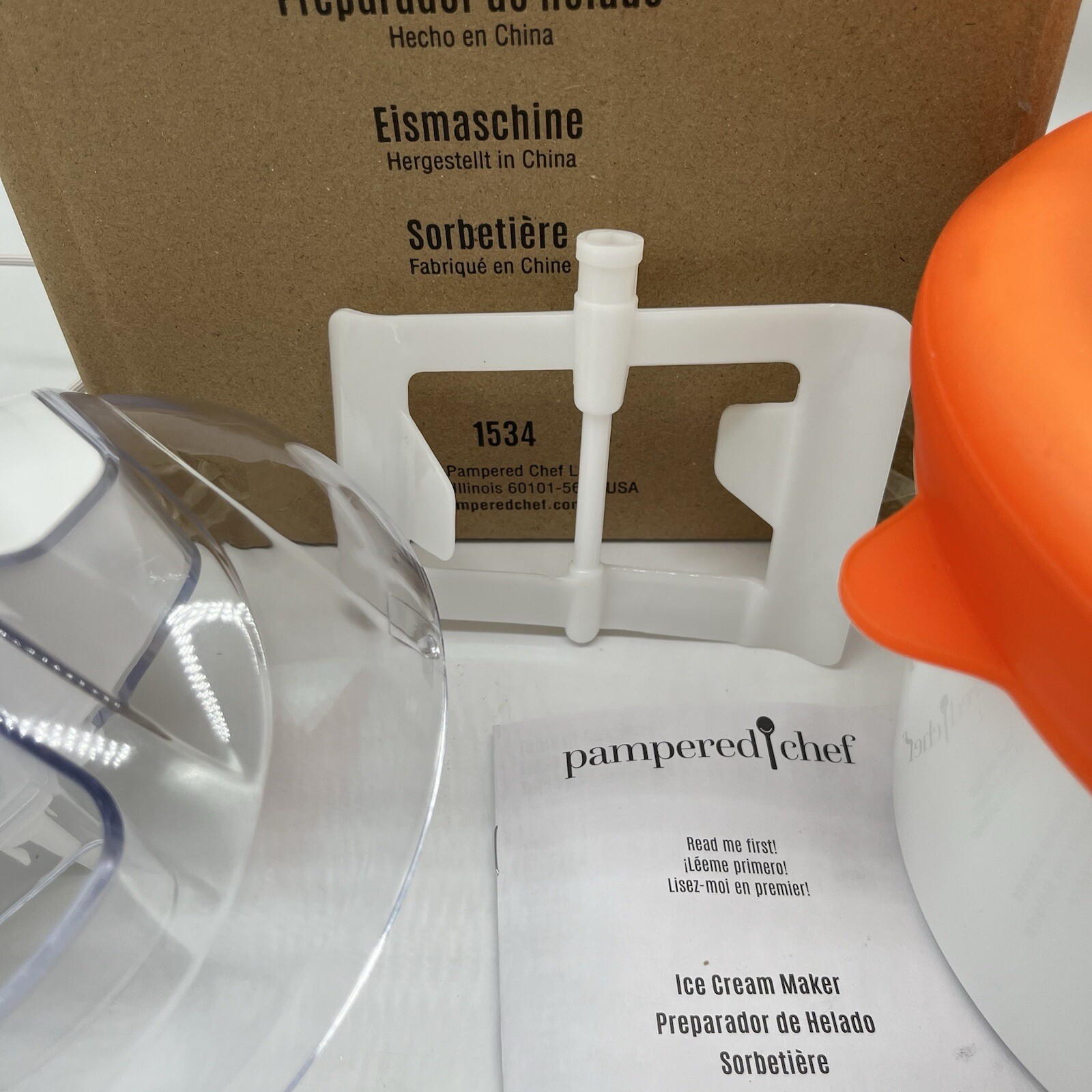Pampered Chef Electric Ice Cream Maker. Complete Model 1534 Retired Tested EUC