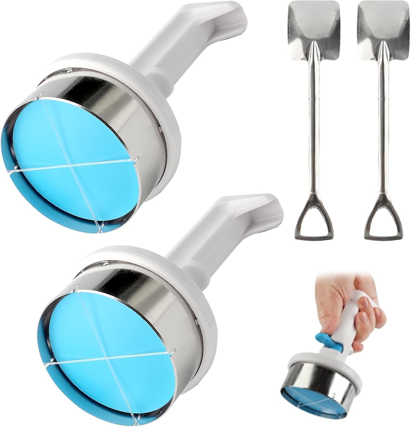 2Pcs Ice Cream Sandwich Maker Tool Stainless Steel Ice Cream Cookie Sandwich