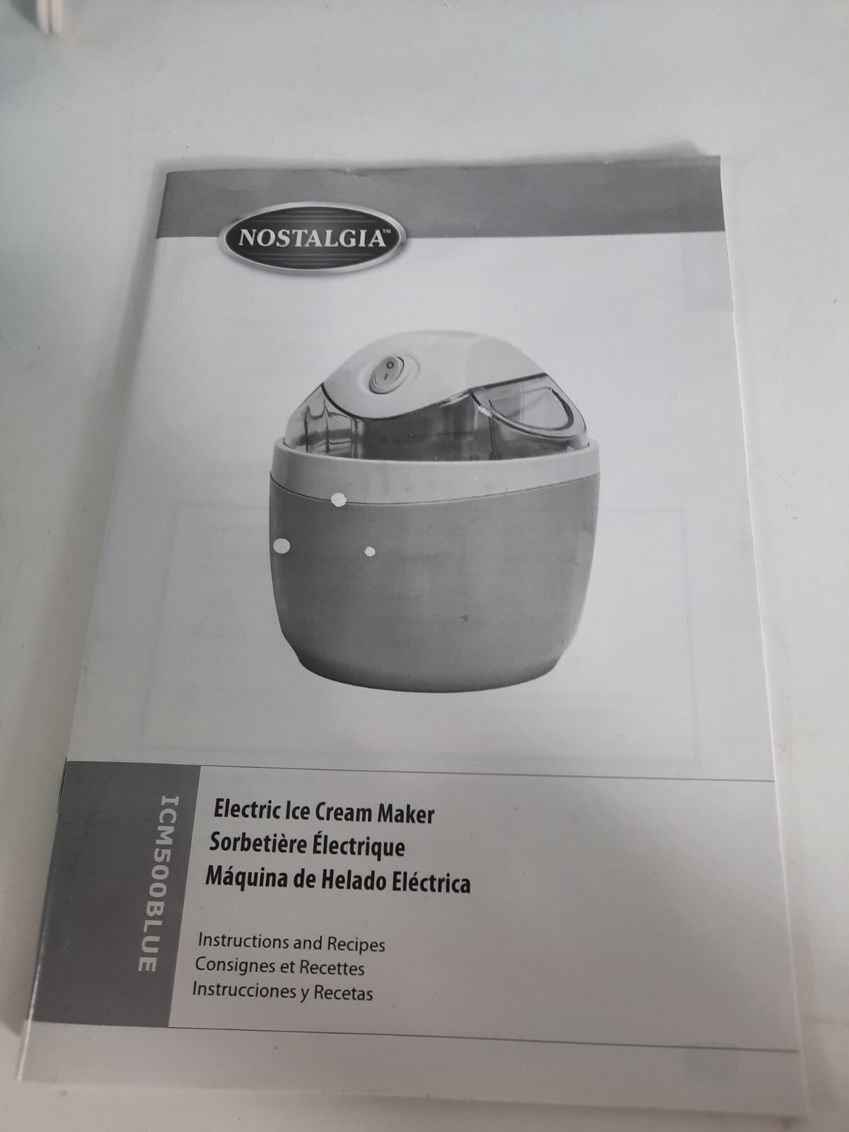 Nostalgia ICM500BLUE 1 Pint Electric Ice Cream Frozen Yogurt Gelato Maker Blue