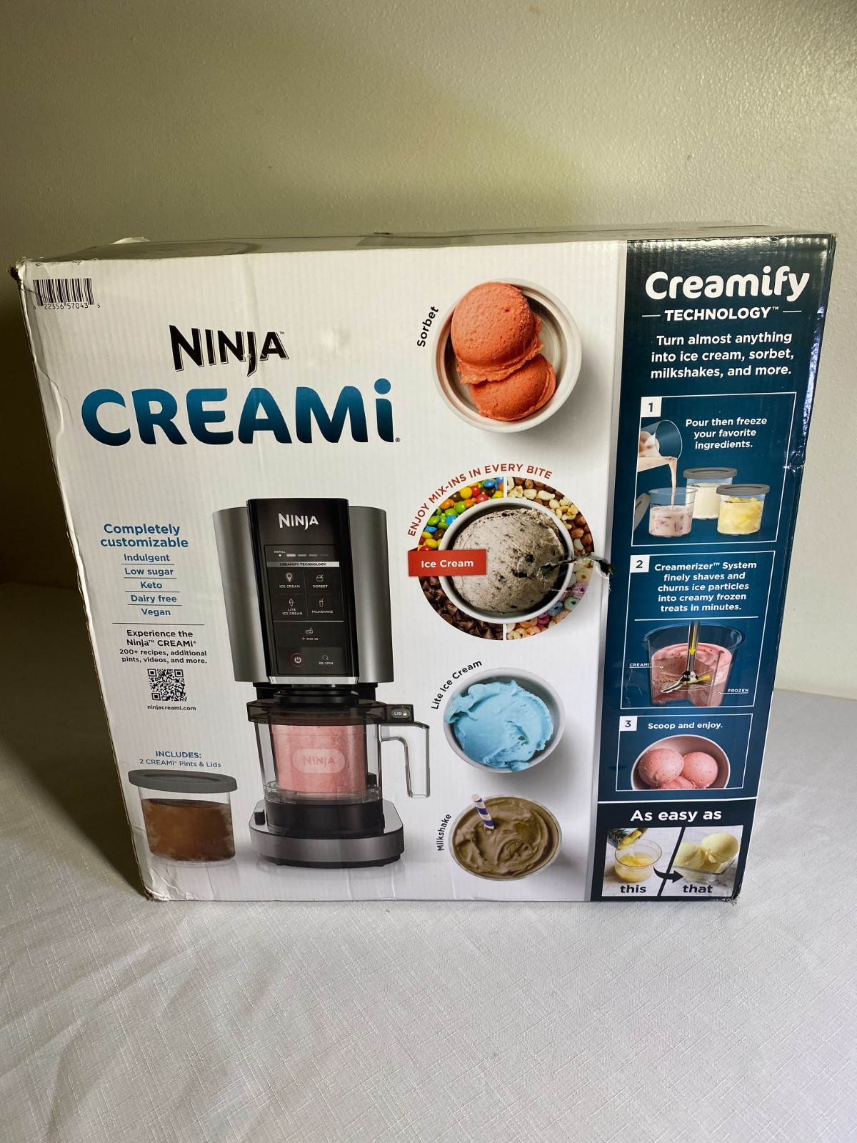 Ninja CREAMi NC300 Ice Cream Maker Machine Sorbet Milkshake Mix-Ins 2 Pints New
