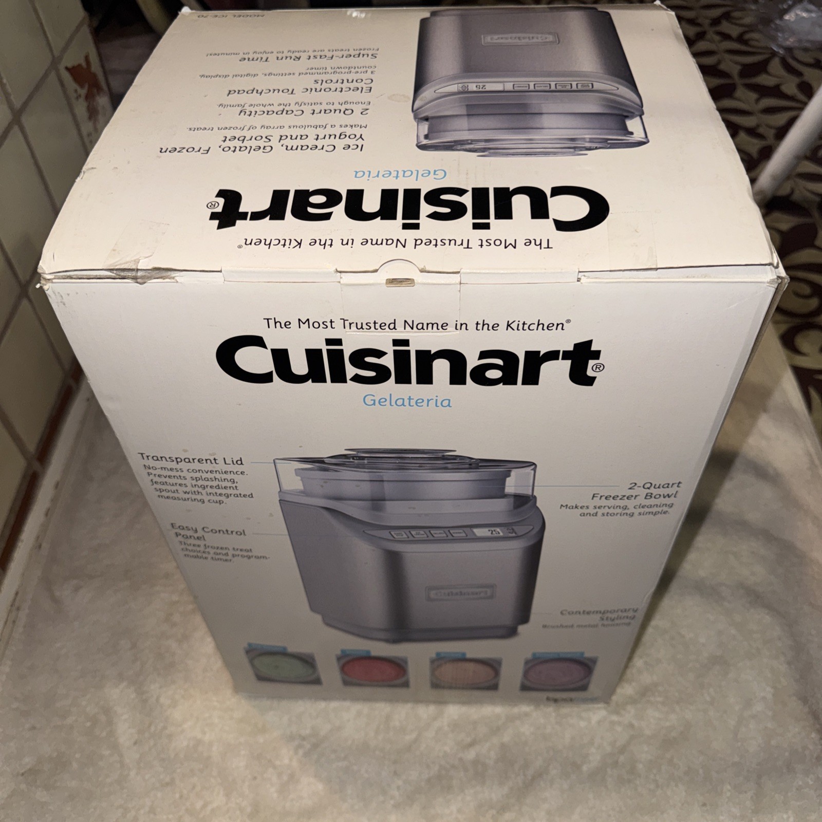 Cuisinart Frozen Yogurt-Sorbet Ice Cream Maker 2 quart and Ice Cream Tub New Box