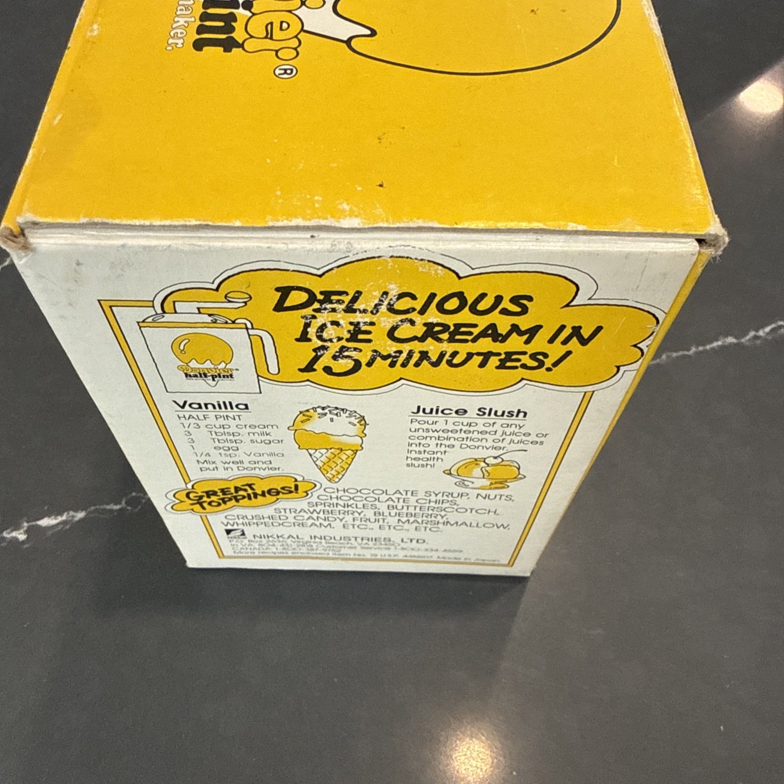 Ice Cream Maker DONVIER Manual Hand Crank Half-Pint Vintage 1980 IN BOX