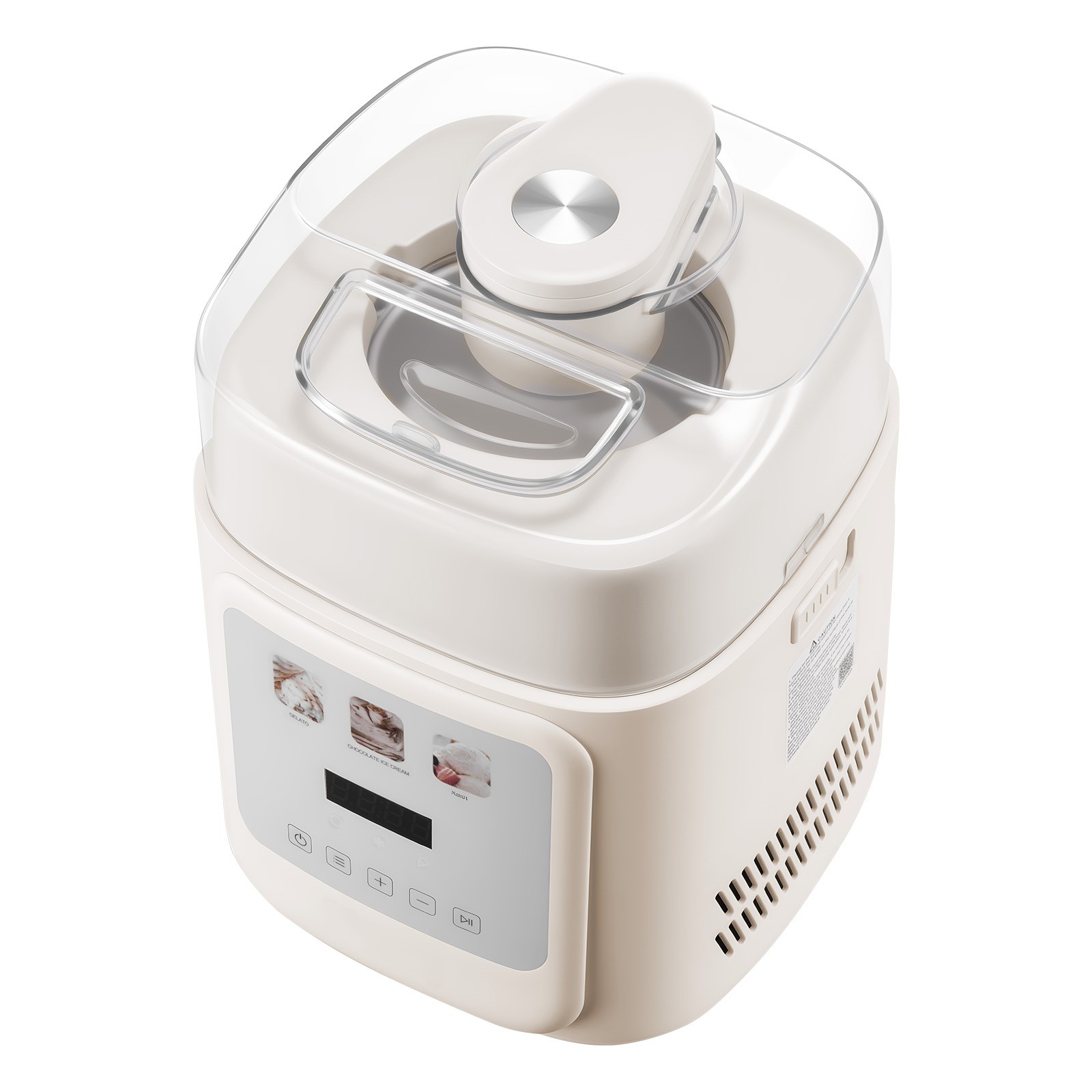 1 Quart Automatic Ice Cream Maker with Built-in Compressor No Pre-freezing