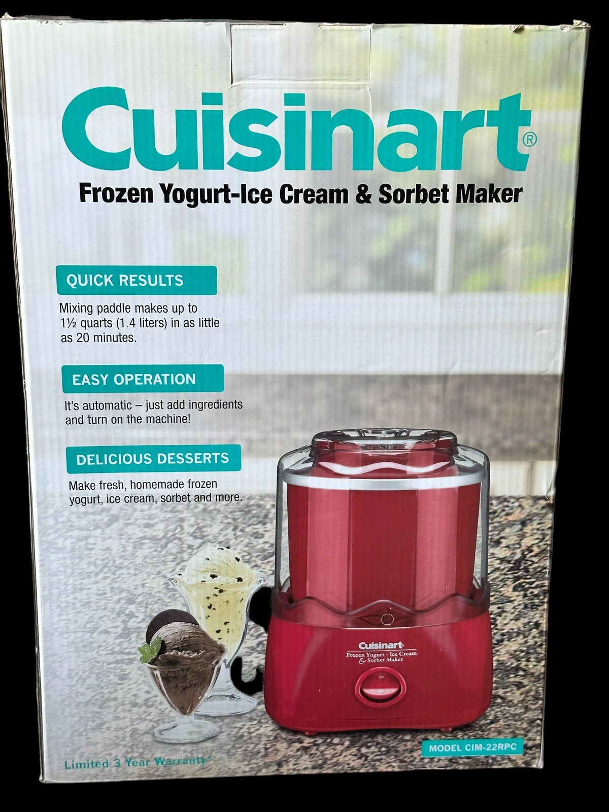 Cuisinart ICE-21R Frozen Yogurt-Ice Cream & Sorbet Maker – Red