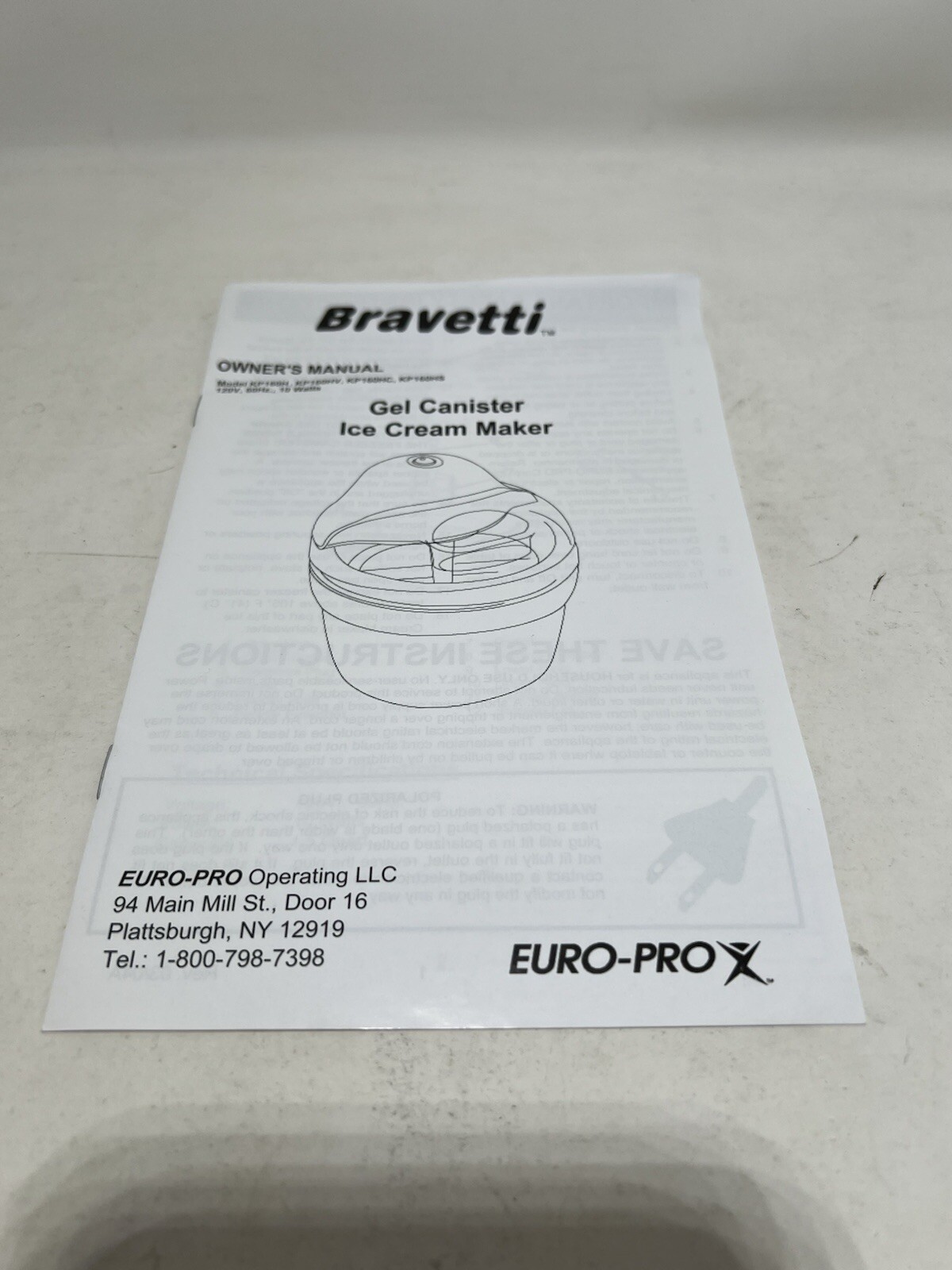 Bravetti Gel Canister Ice Cream Maker – Model KP160HS – Pink