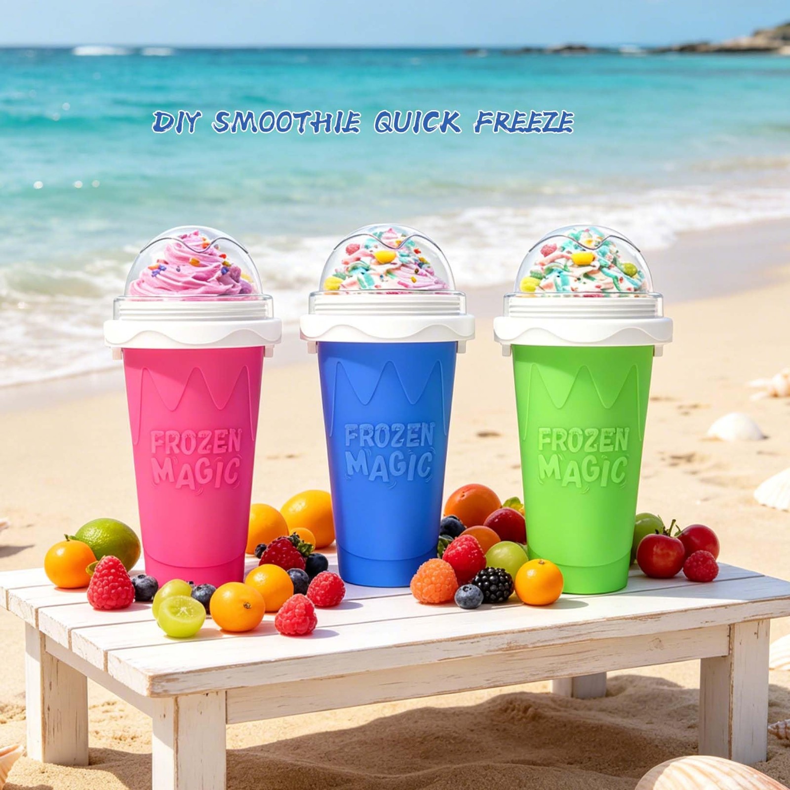 3PCS Slushie Maker Cup,DIY Magic Quick Frozen Smoothies Cups for Homemade Mil…