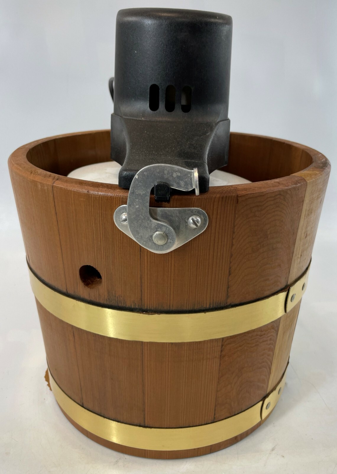 Vintage RCW Sterling Amaretto Di Saronno Electric Wood Bucket Ice Cream Freezer