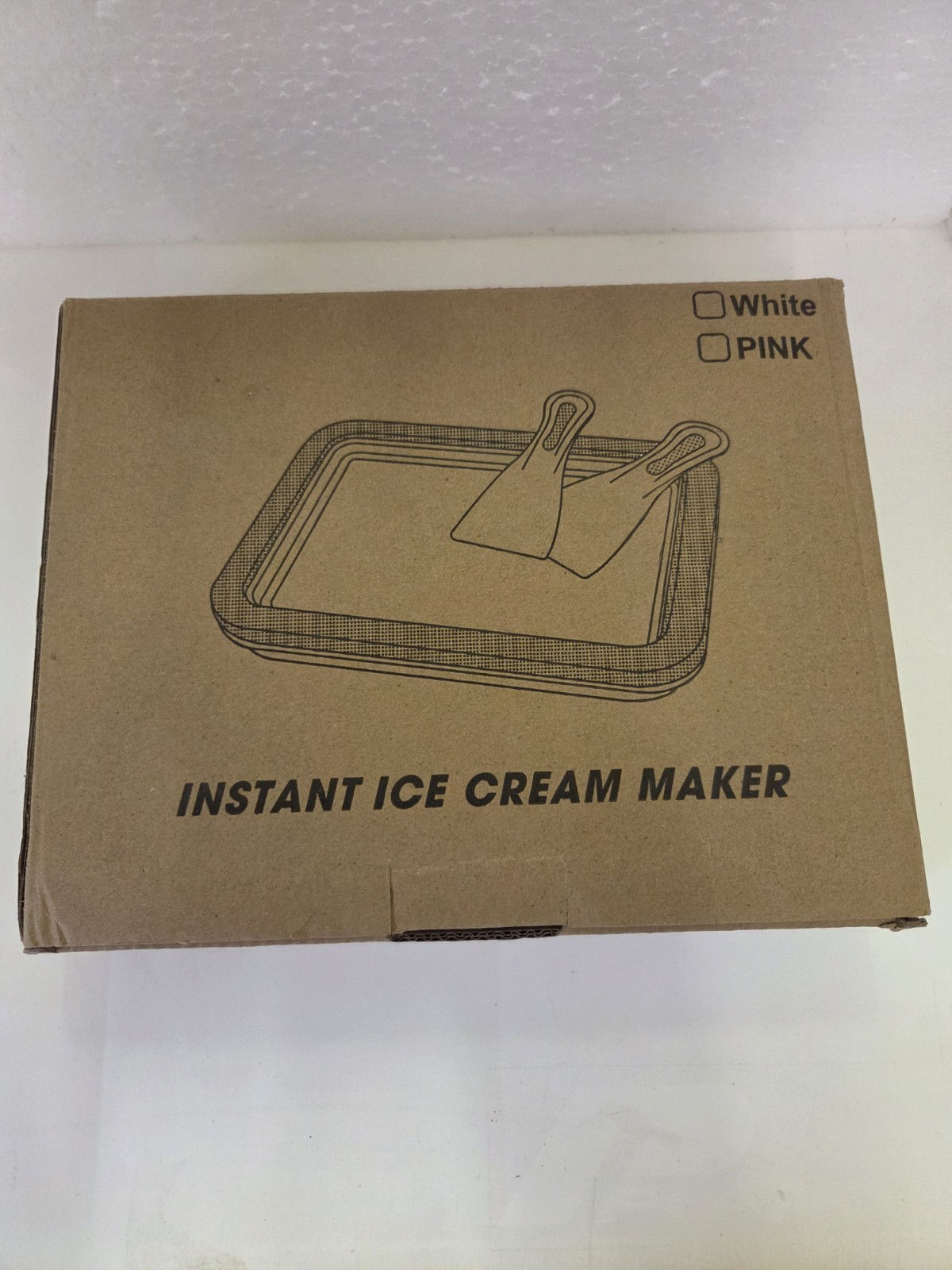 Instant Ice Cream Maker SUS304 Stainless Steel Tray, 2 Green Spatulas, Manual