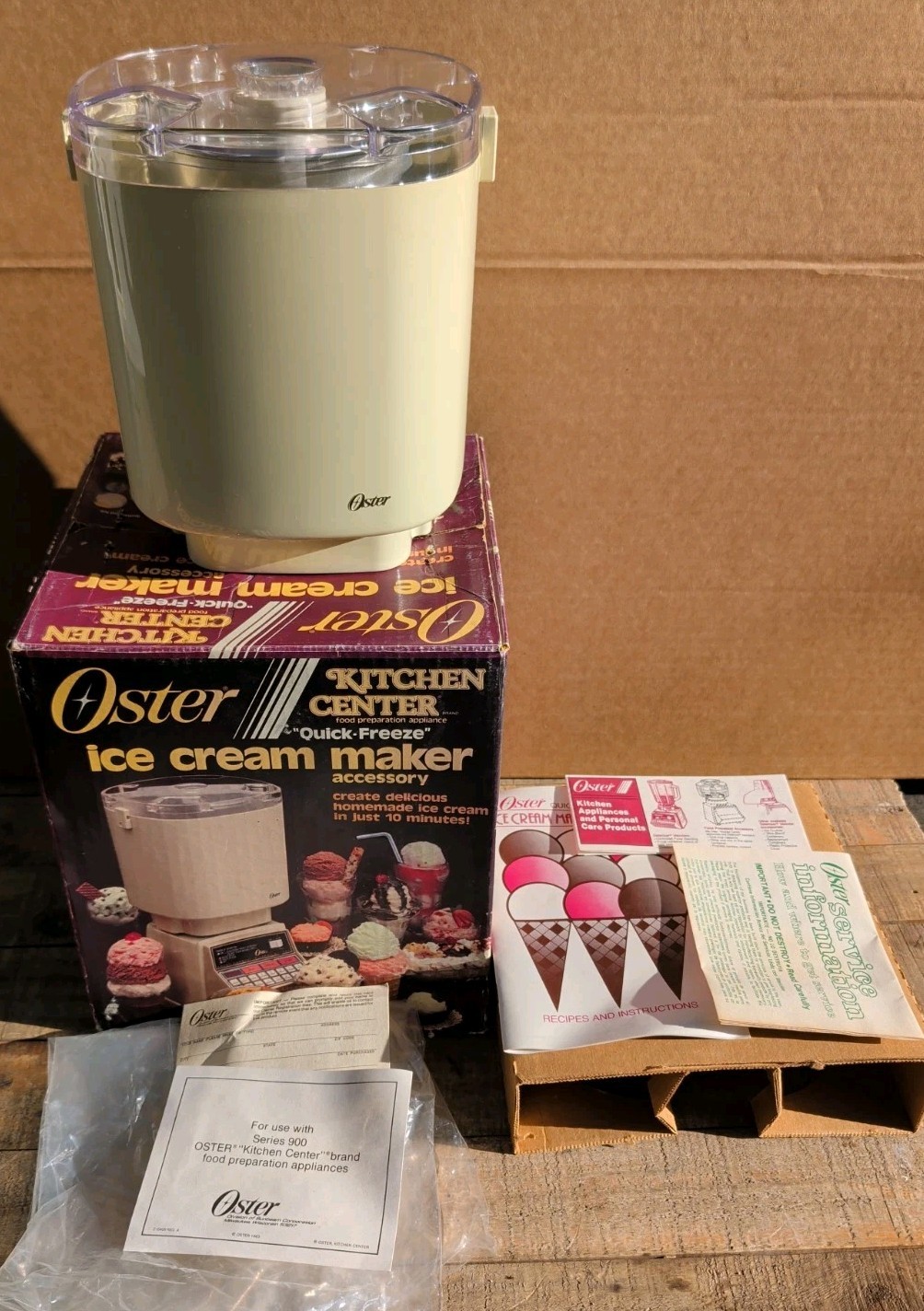 Unused Vintage Oster Kitchen Center Ice Cream Maker Accessory Attachment