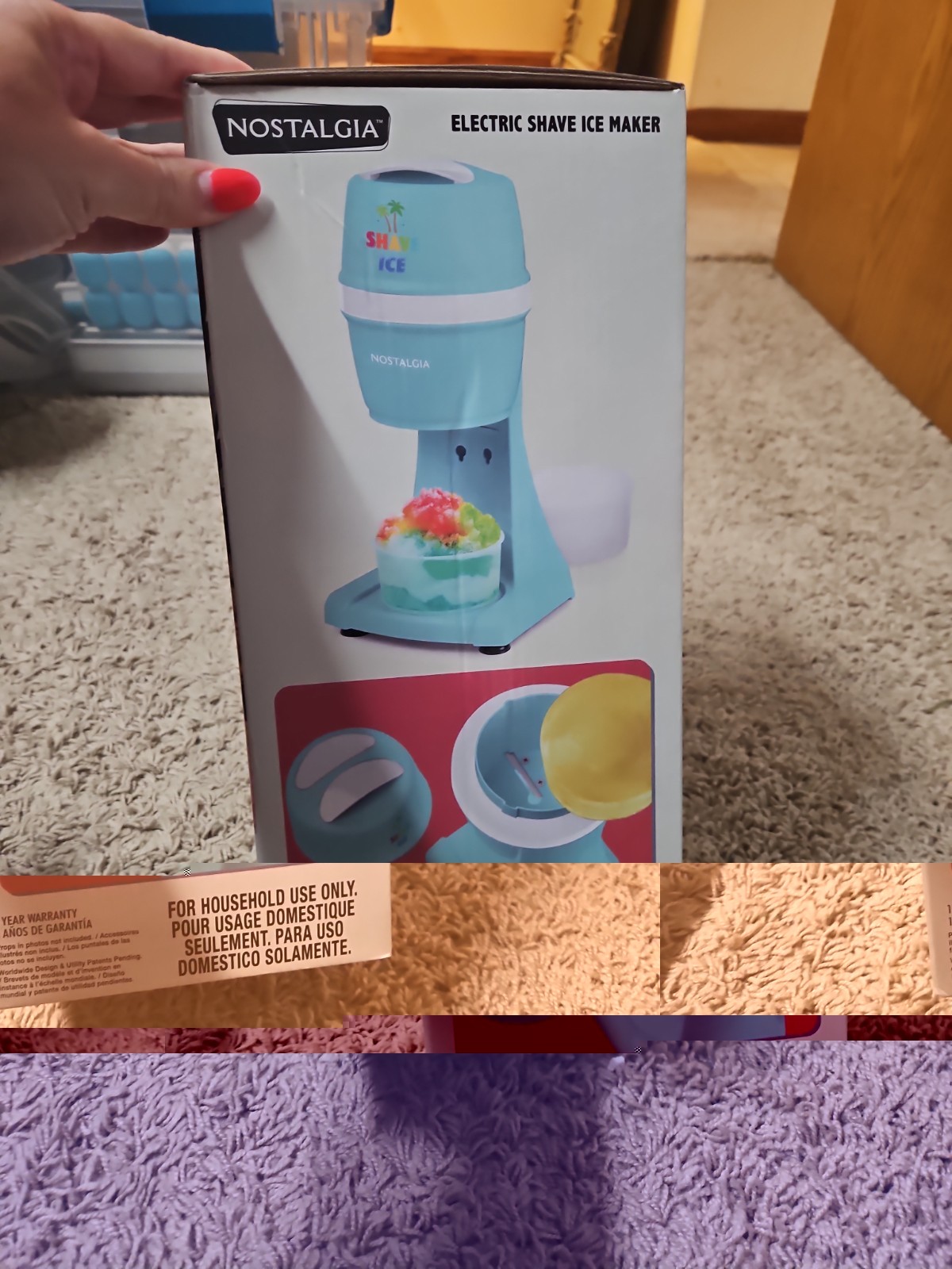 Nostalgia Electric Shave Ice Maker – Tabletop Snow Cone & Slushie Machine NIB