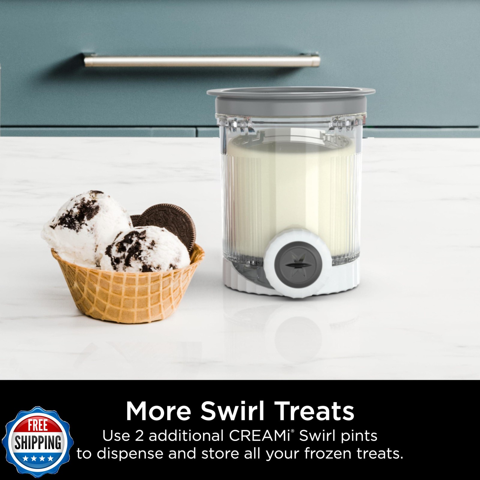 Ninja Swirl by CREAMi Pints and Lids – 2 Pack, Compatible with NC700 Series N