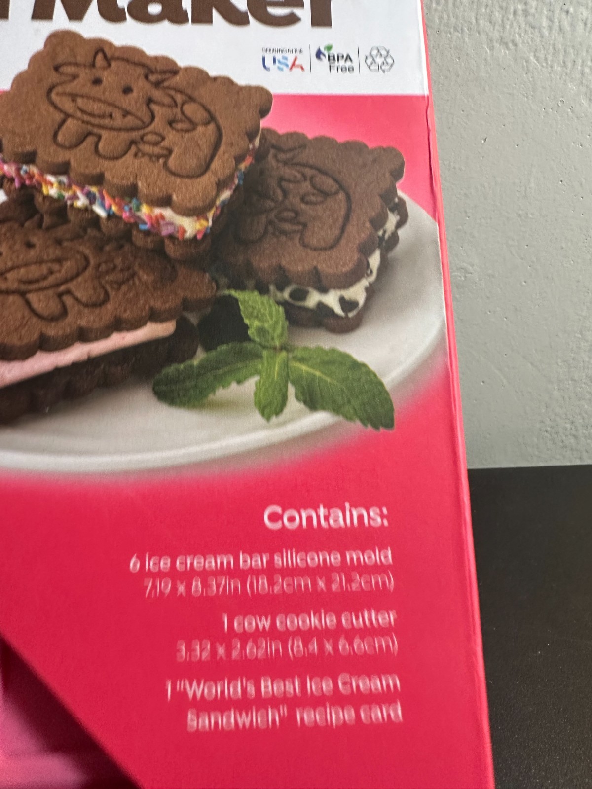 Mobi Silicone Ice Cream Sandwich Maker, Cow
