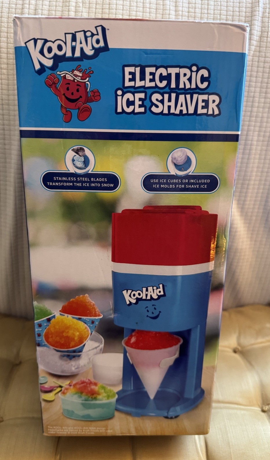 Kool-Aid Electric Ice Shaver, Blue & Red Snow Cone Maker Icee Summer Fun