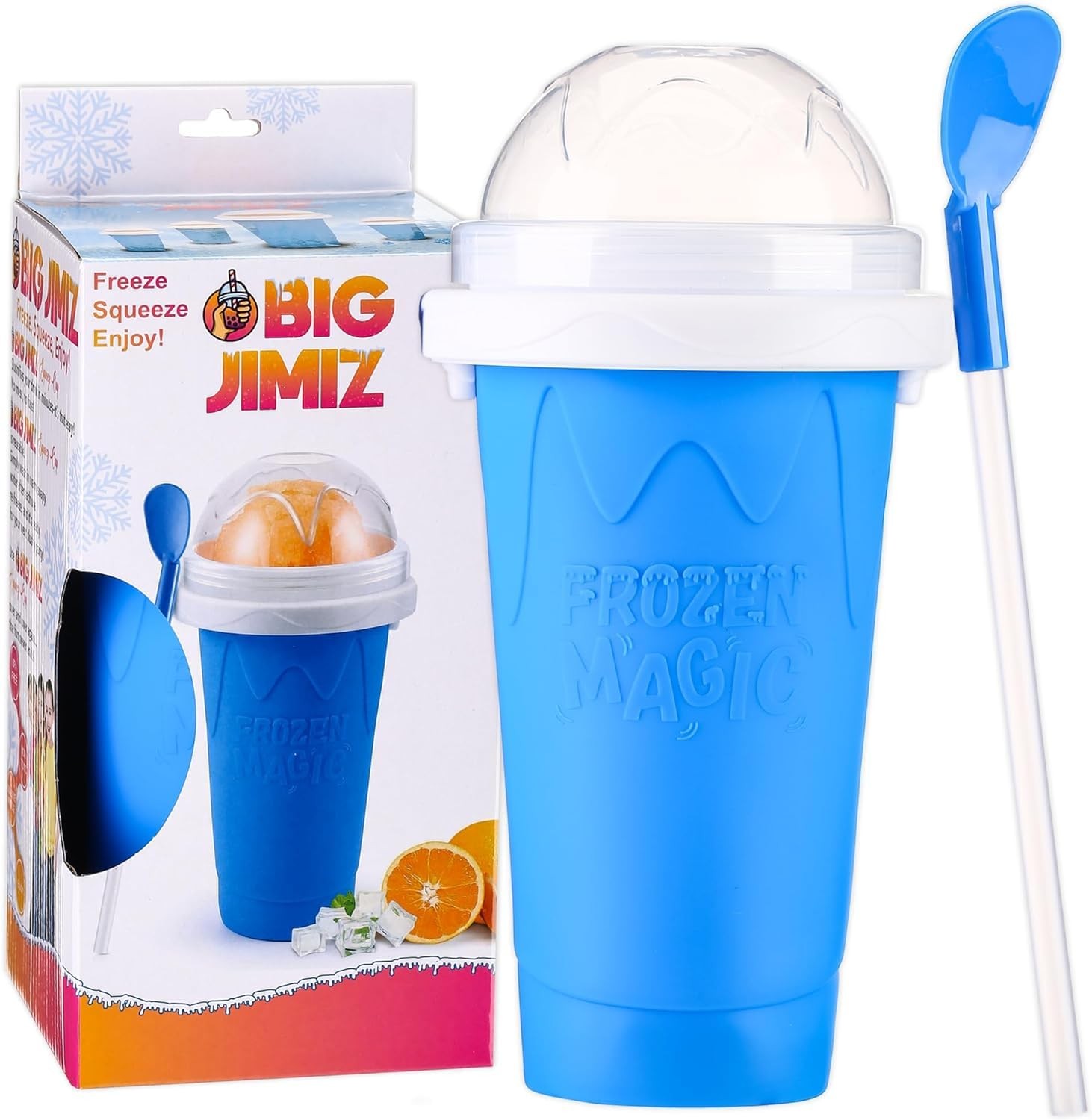 Slushie Maker Cup for Kids & Adults – Magic Squeeze DIY Frozen Drink, Reusabl…