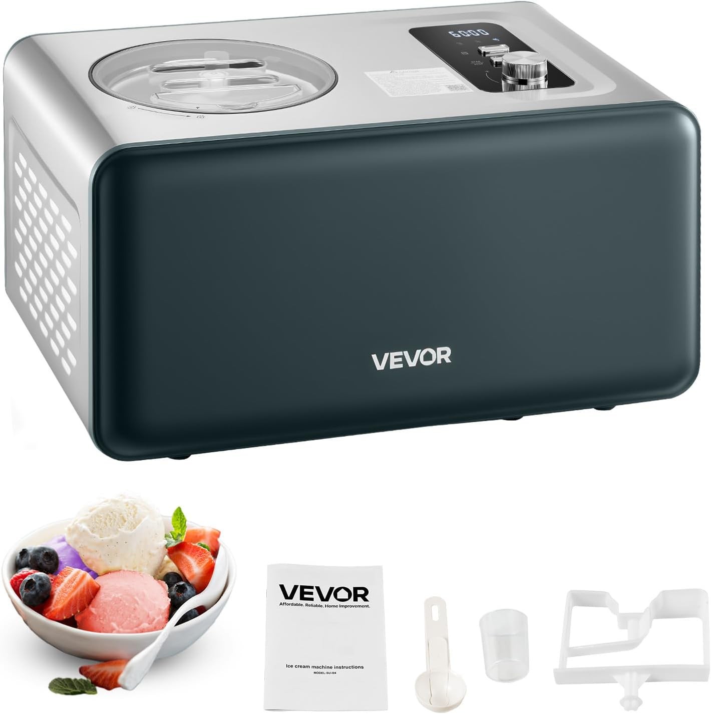 Automatic Ice Cream Maker Built-in Compressor 1.5Qt