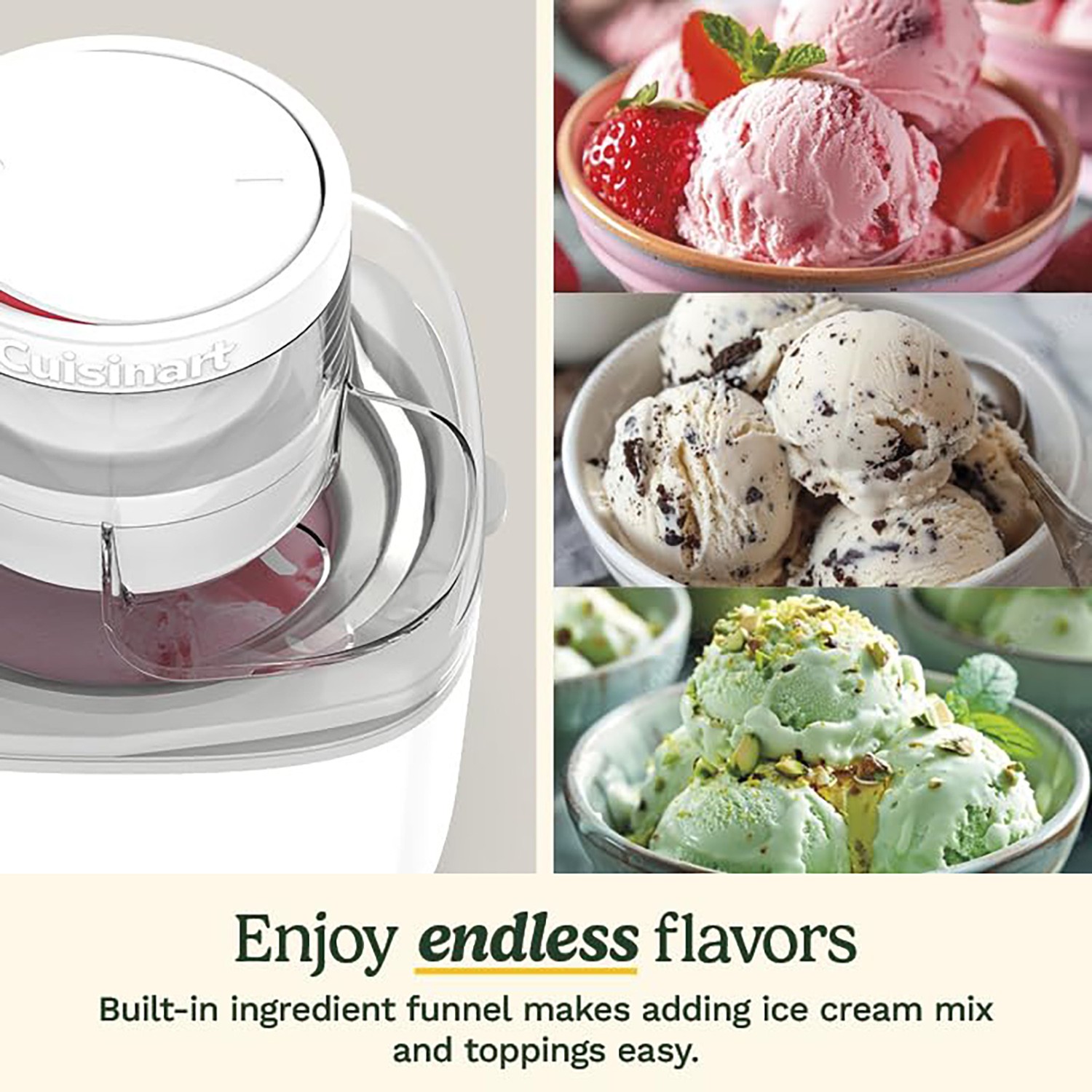 Cuisinart 1 Pint Wonder Ice Cream Maker, White