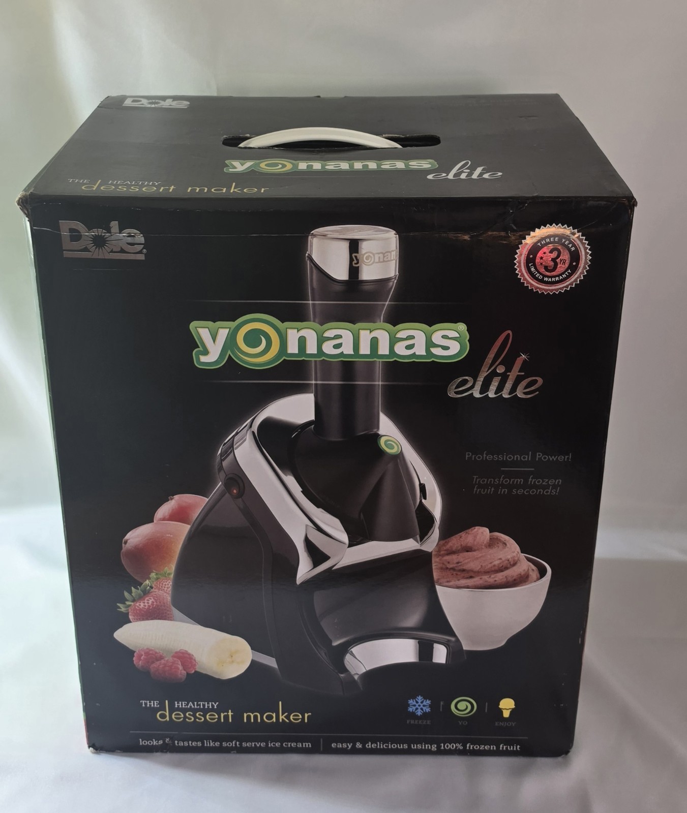 Yonanas Deluxe Frozen Fruit Soft Serve Maker Vegan Dairy Free – Black