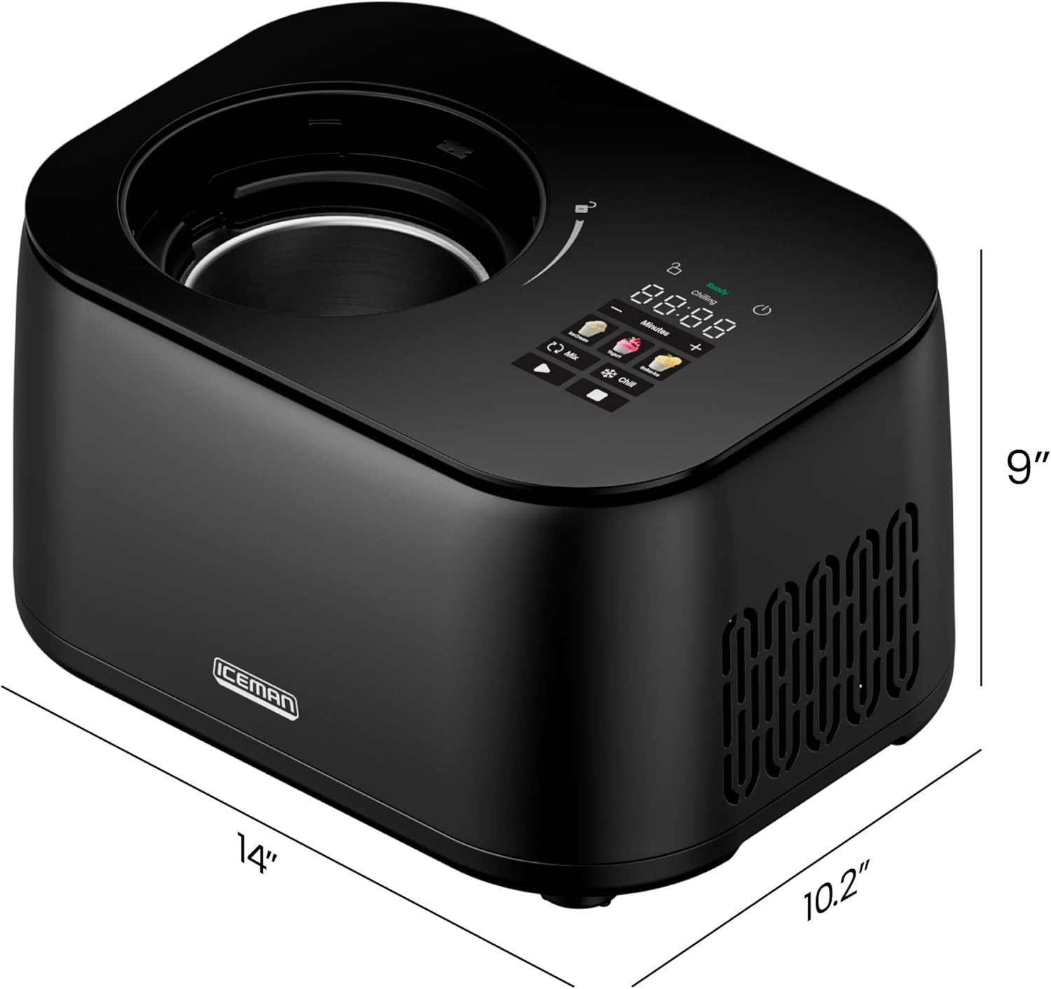 Iceman by Chefman Ice Cream Maker, No Pre-Freezing with Built-In Compressor, Mak