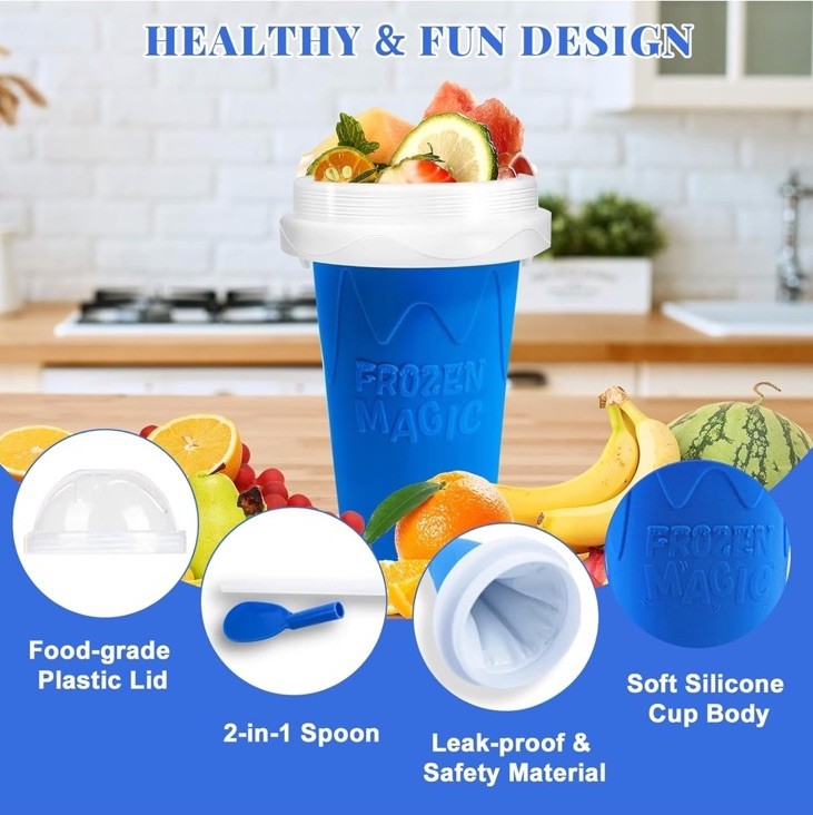 Slushie Cup, 2 Pack Slushy Maker Cup, DIY Squeeze Cups for Juice Milk Yogurt …