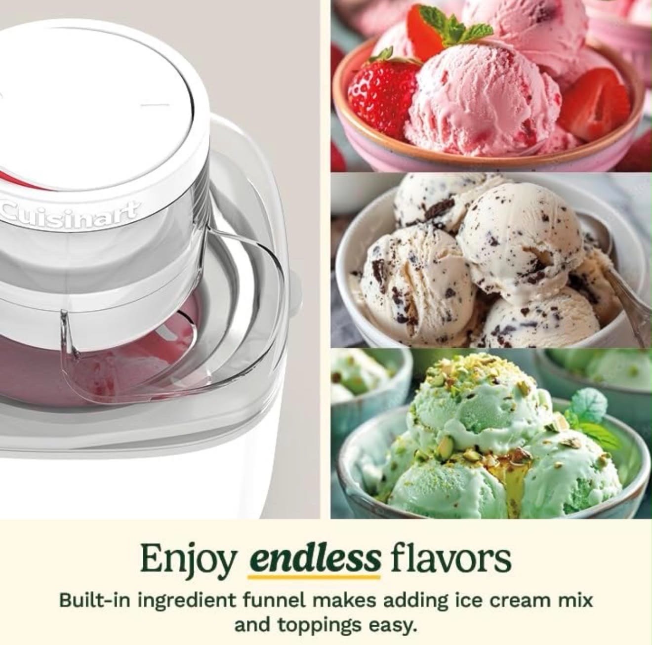 Cuisinart 1-pt Wonder Ice Cream Maker Ice Cream Machine